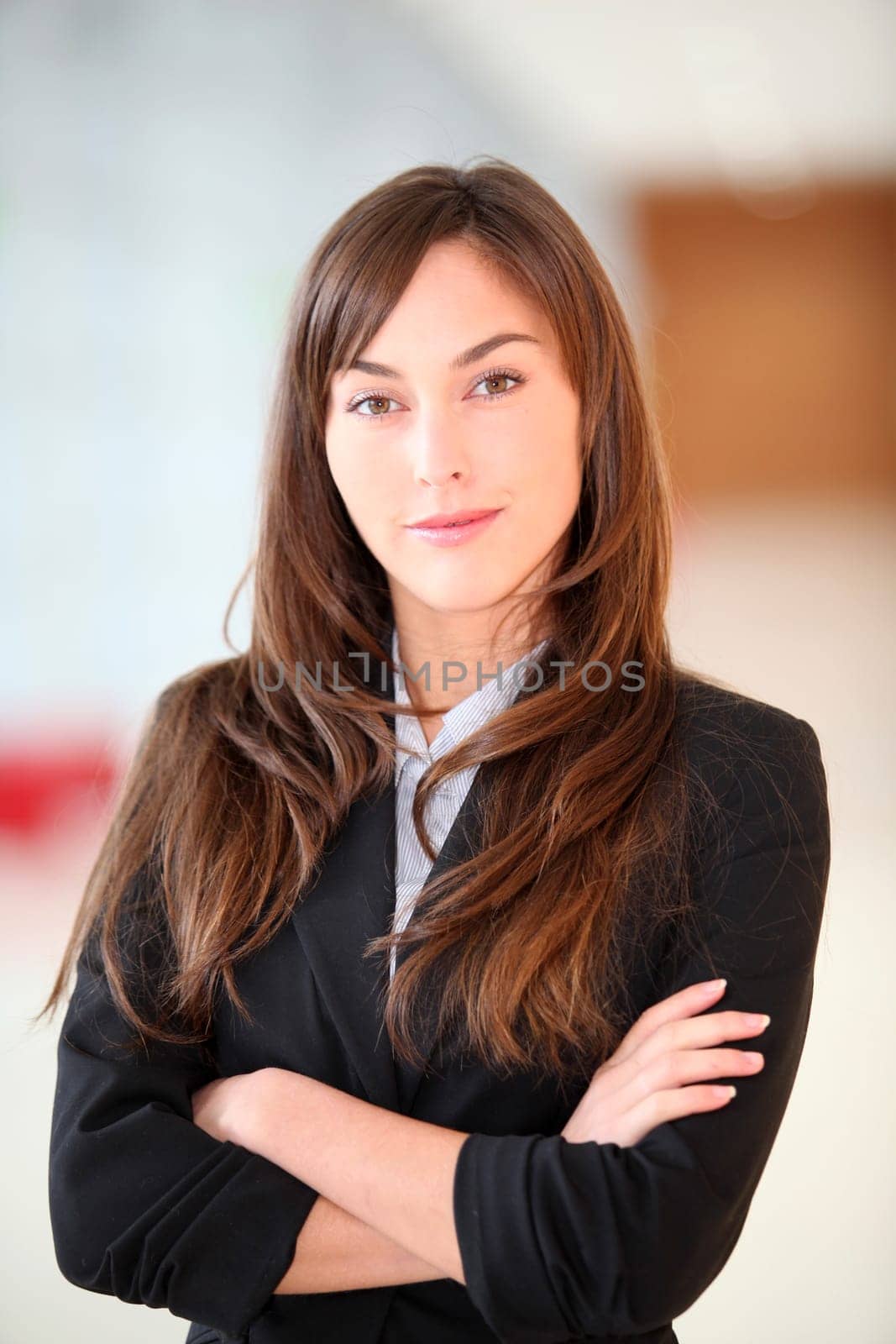 Closeup of beautiful young businesswoman