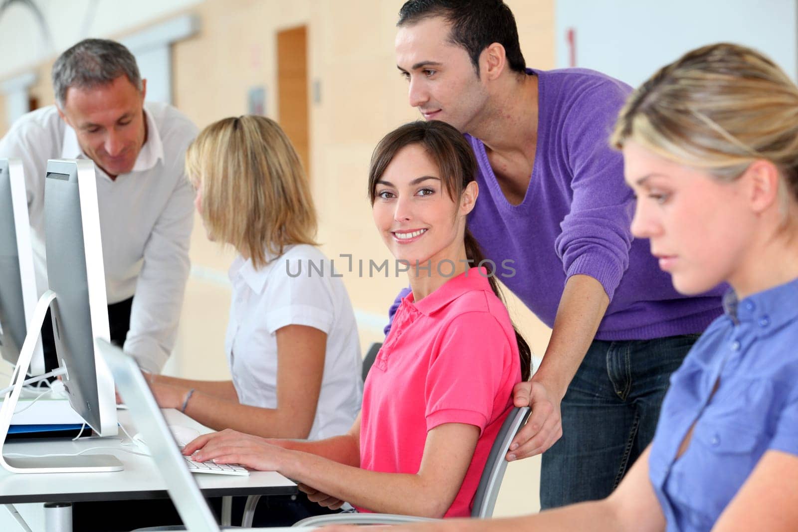Group of people attending business training
