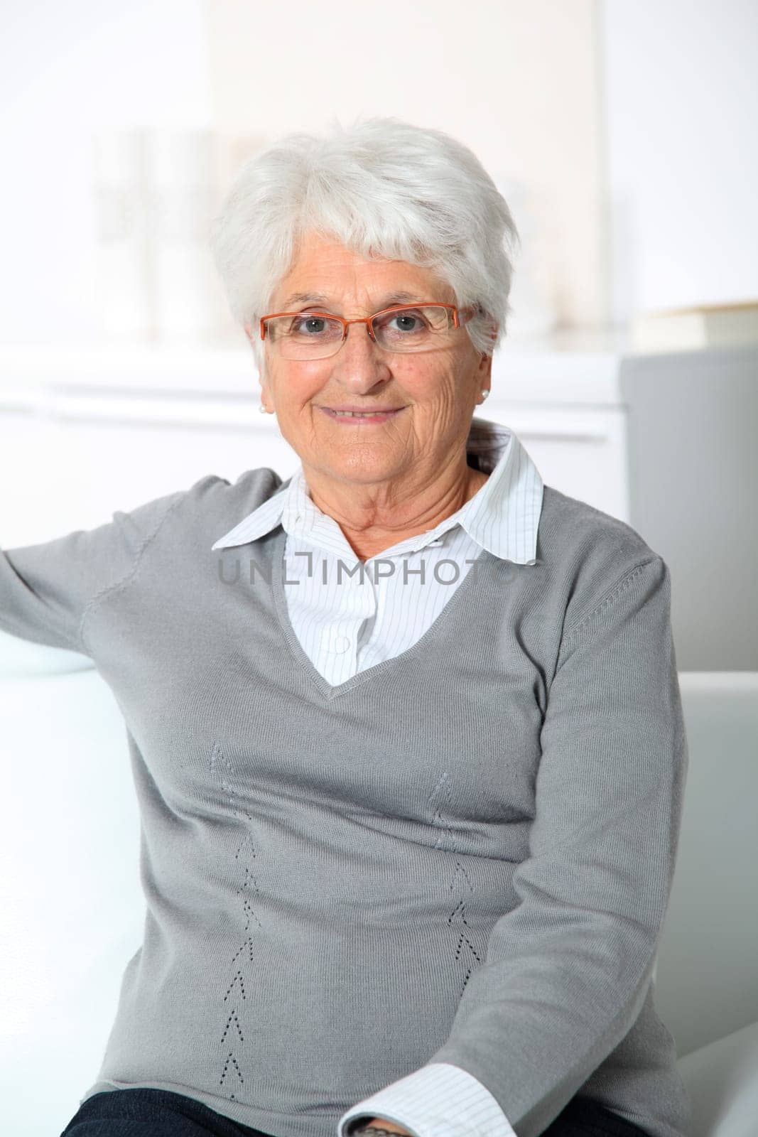 Closeup of smiling elderly woman