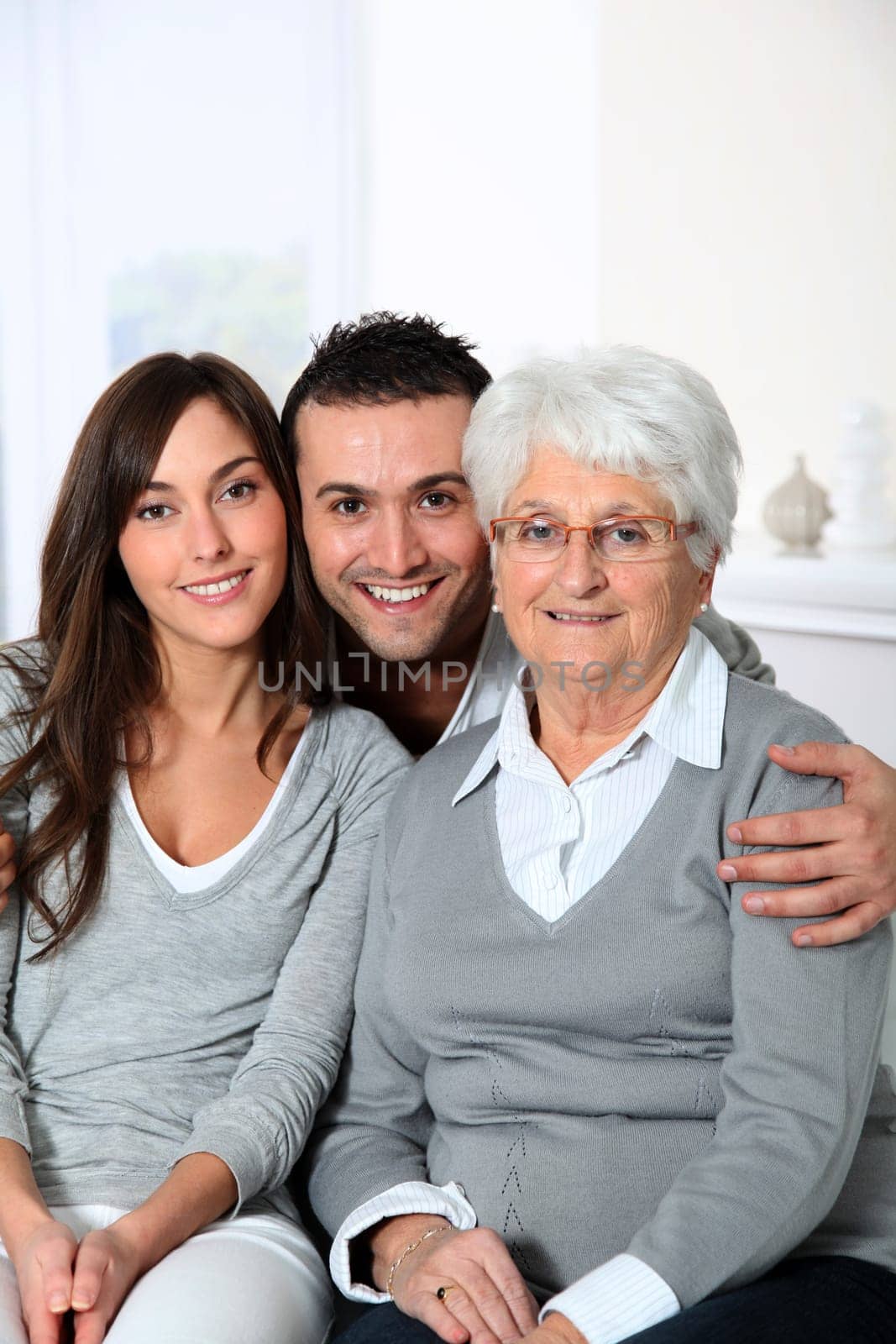 Portrait of grandmother with grandchildren