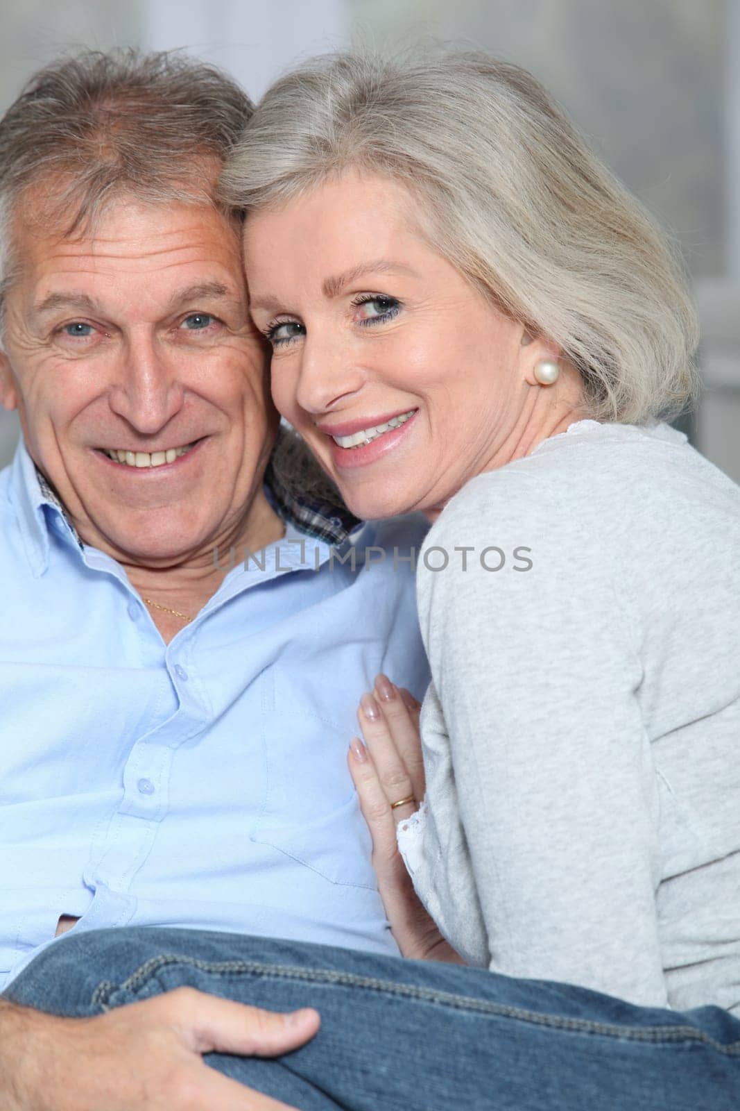 Closeup of happy senior couple
