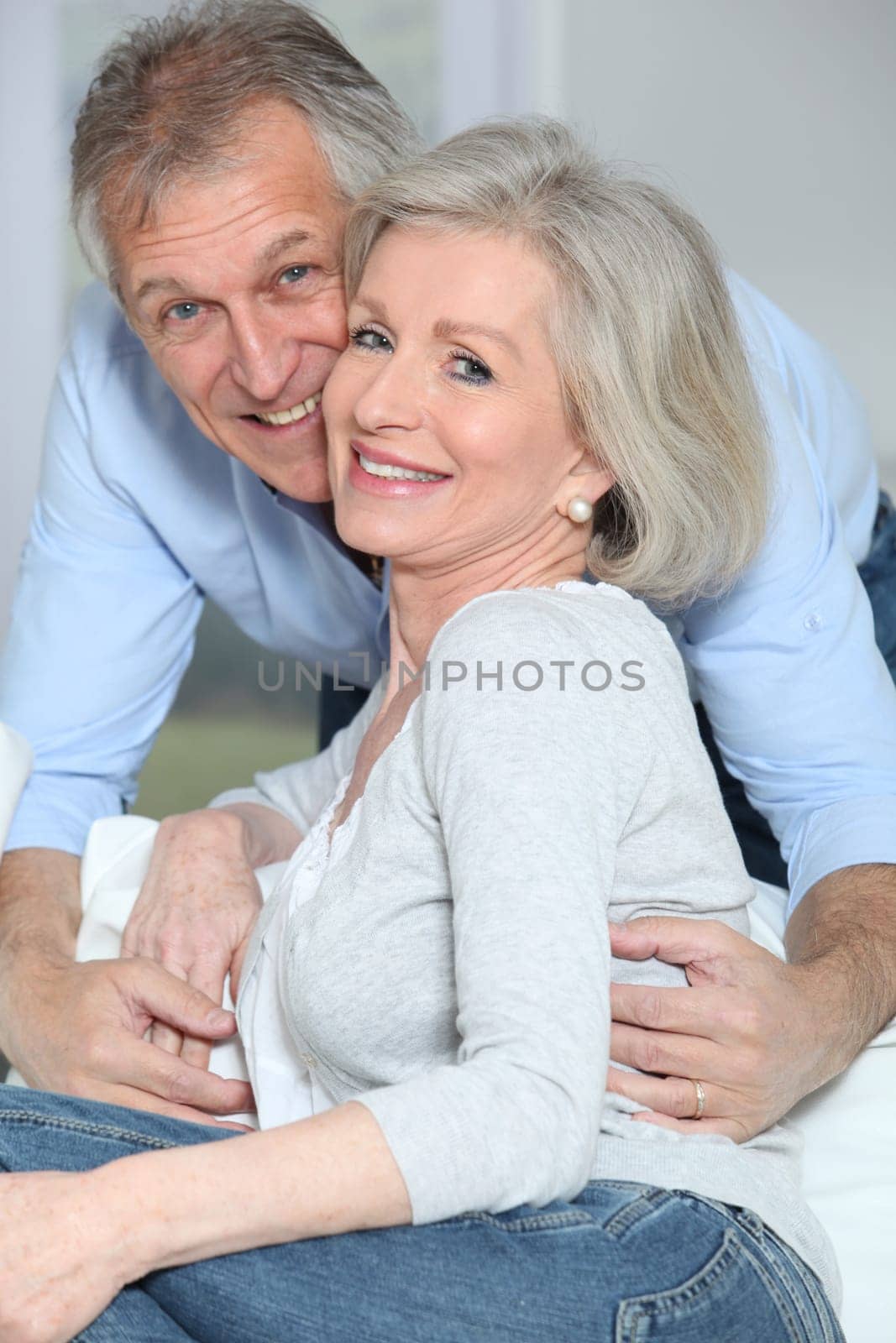 Closeup of happy senior couple