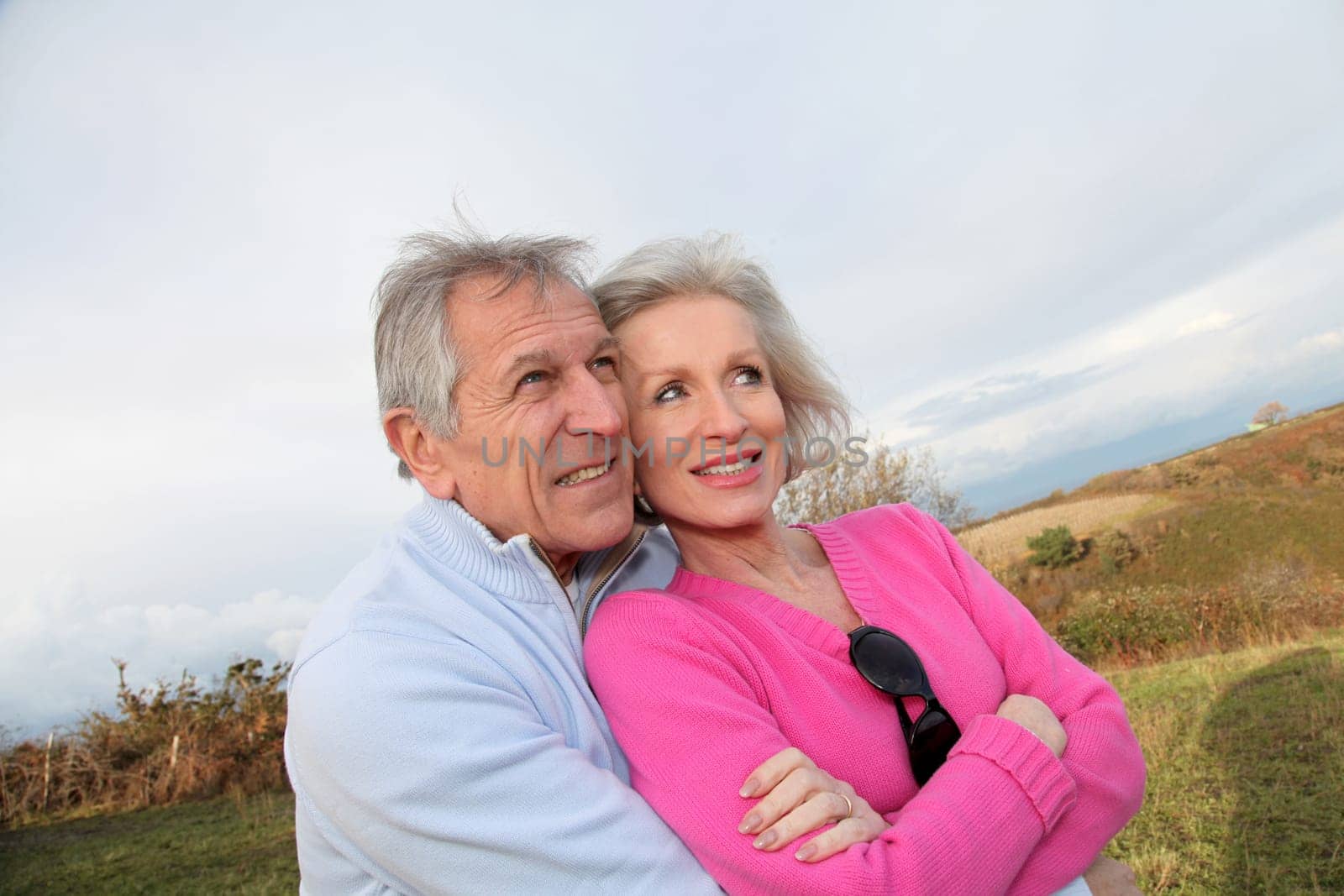 Closeup of happy senior couple