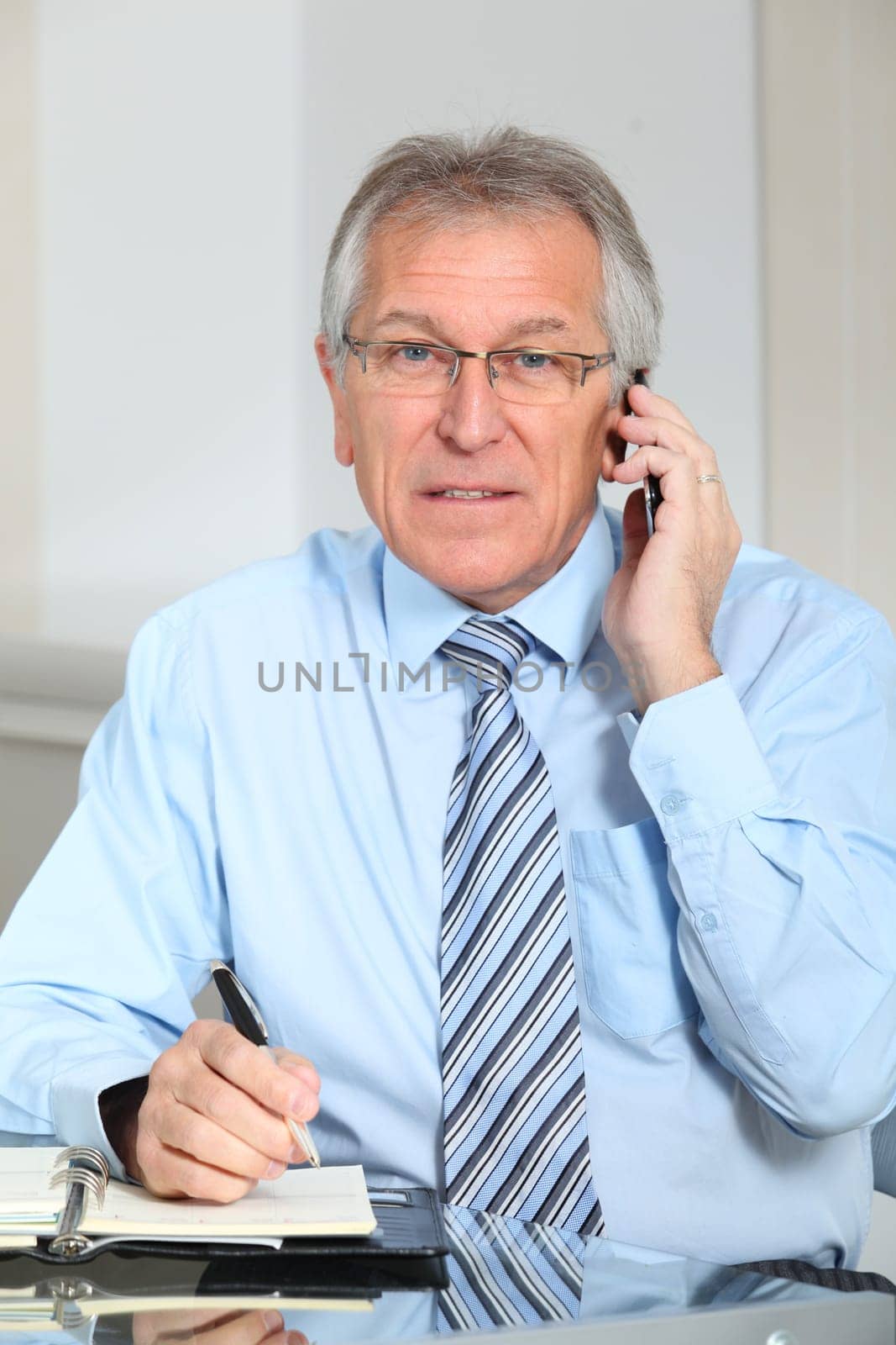 Portrait of senior businessman in office