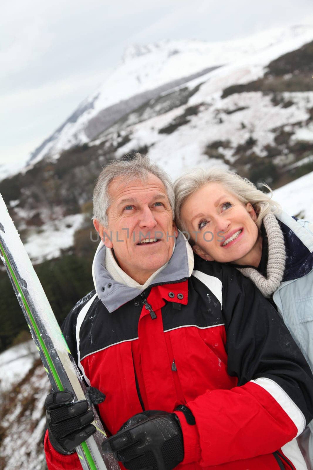 Senior couple at ski resort