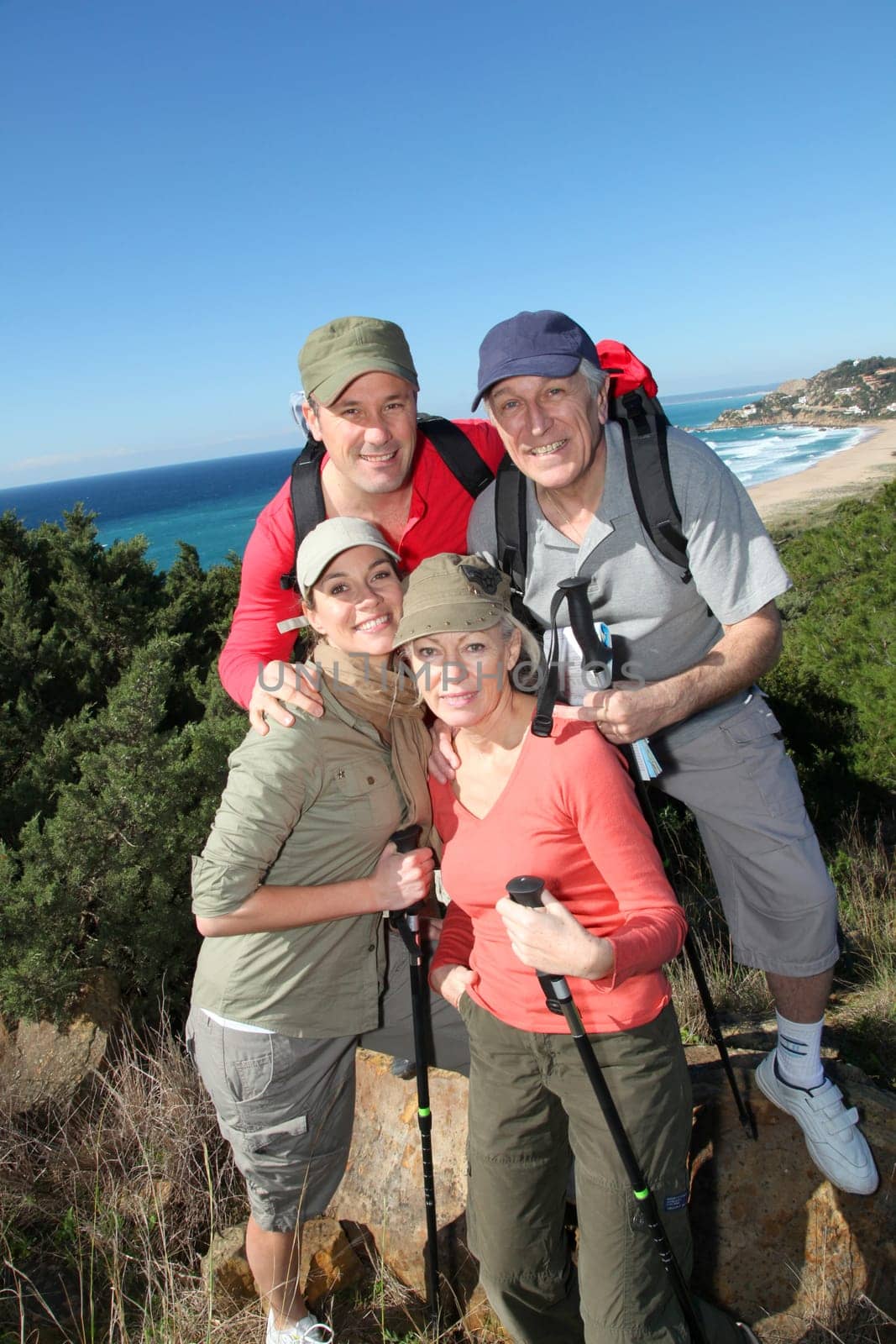 Portrait of happy group of hikers