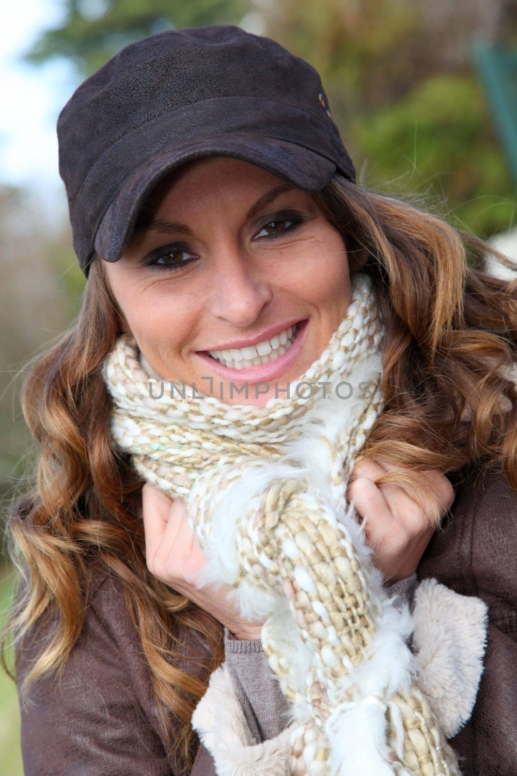 Portrait of beautiful woman with baseball cap