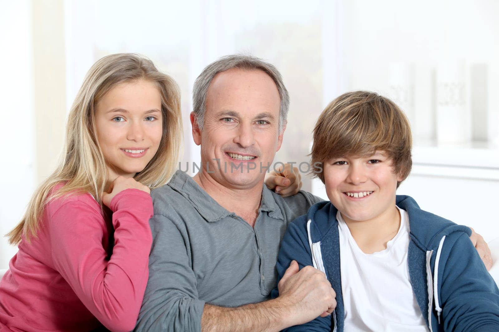 Portrait of smiling father and children