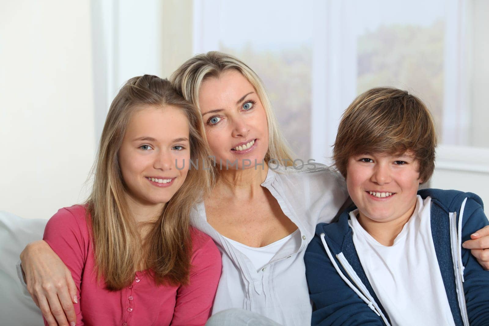 Portrait of mother and children