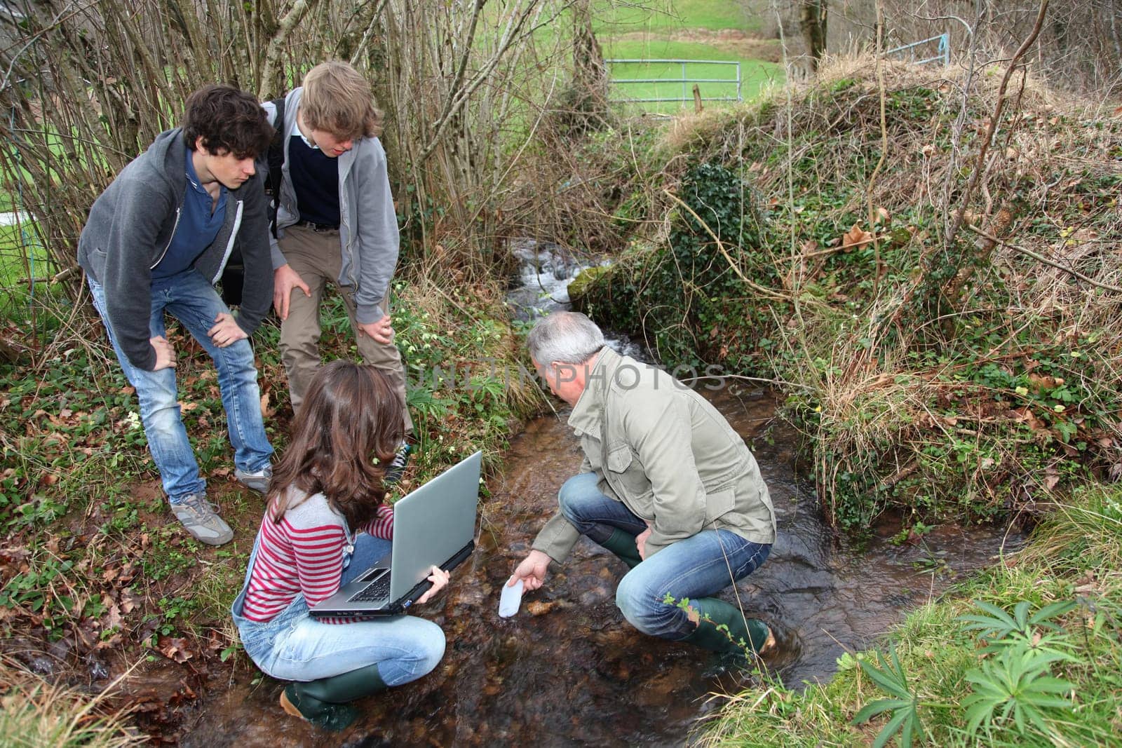 Teenagers in environmental professional training