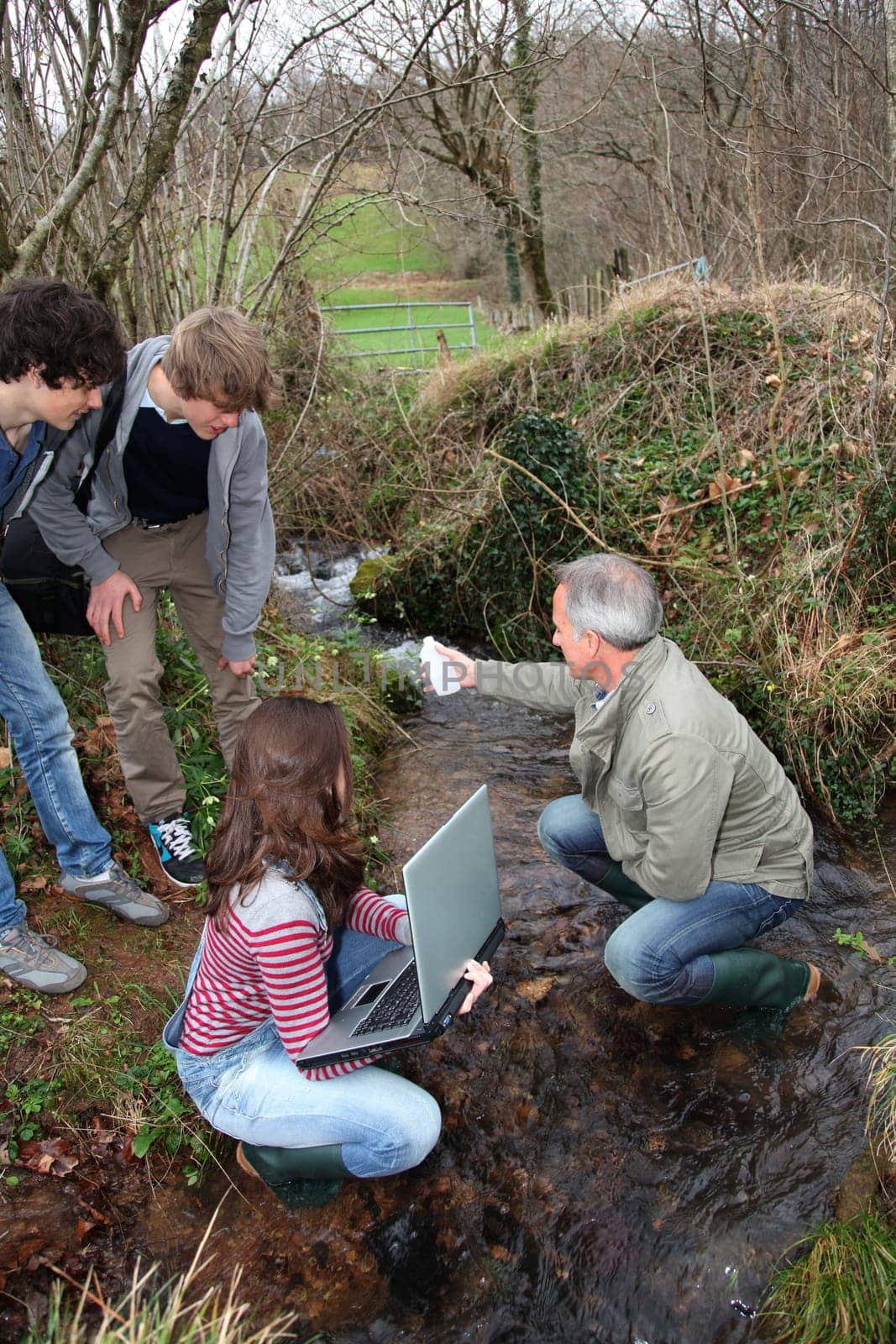 Teenagers in environmental professional training