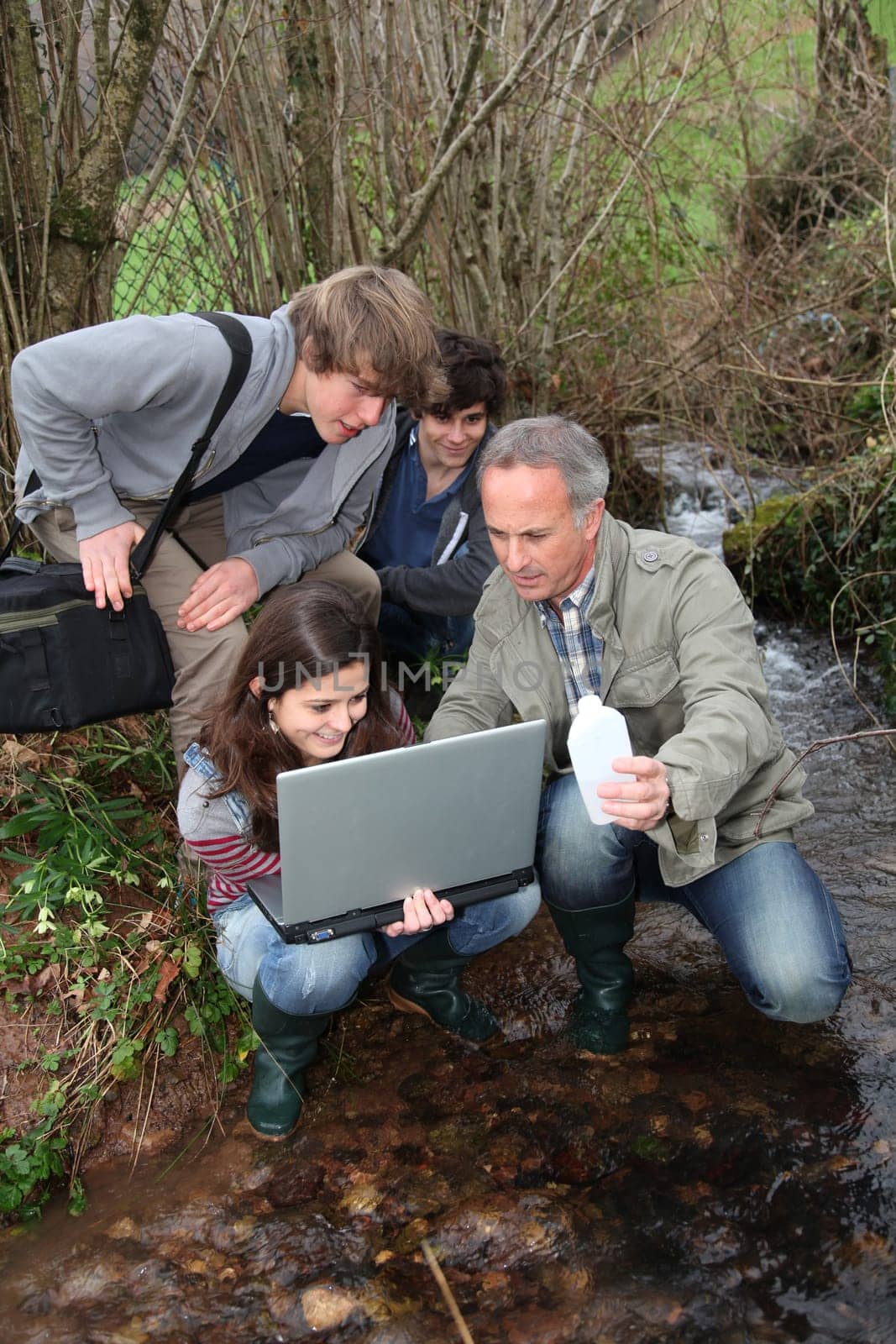 Teenagers in environmental professional training