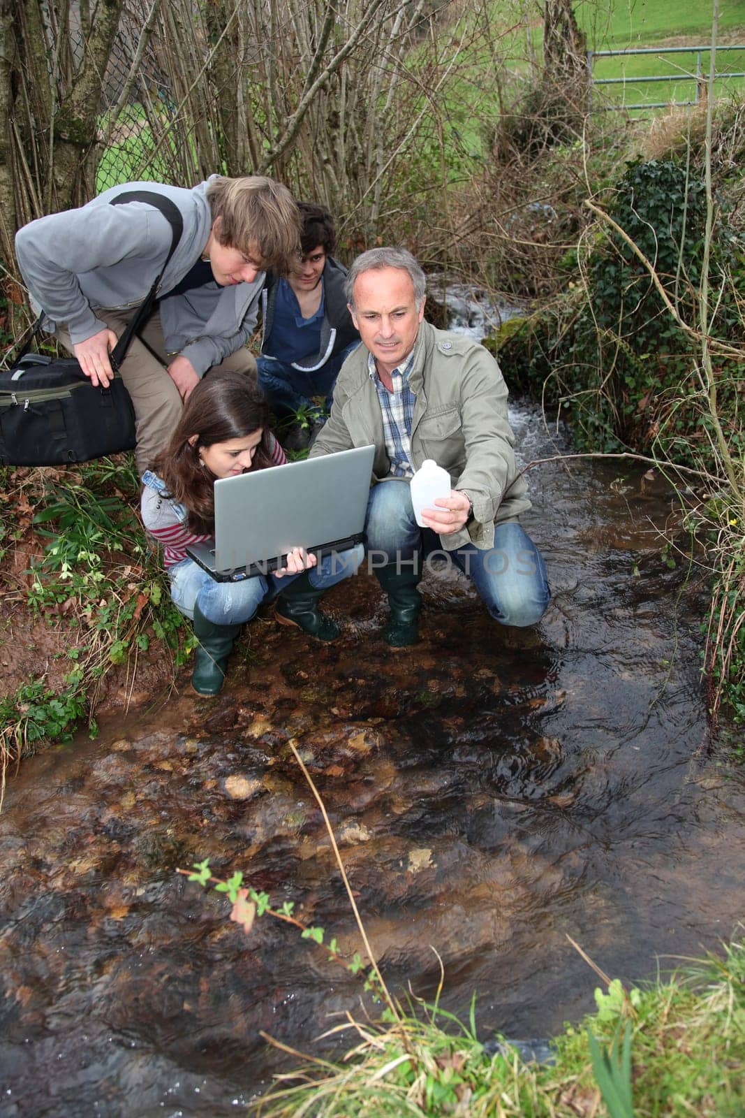 Teenagers in environmental professional training