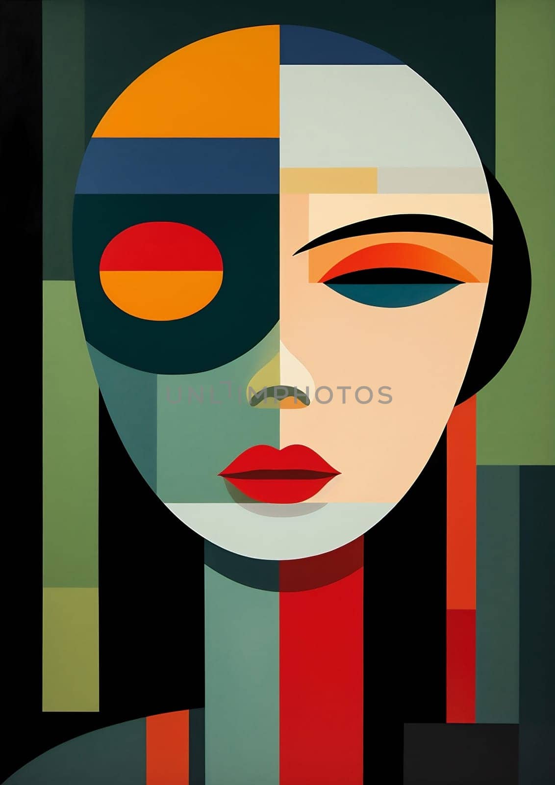 Illustration woman lady female head beauty graphic person portrait color background young modern model design style art face drawing abstract fashion