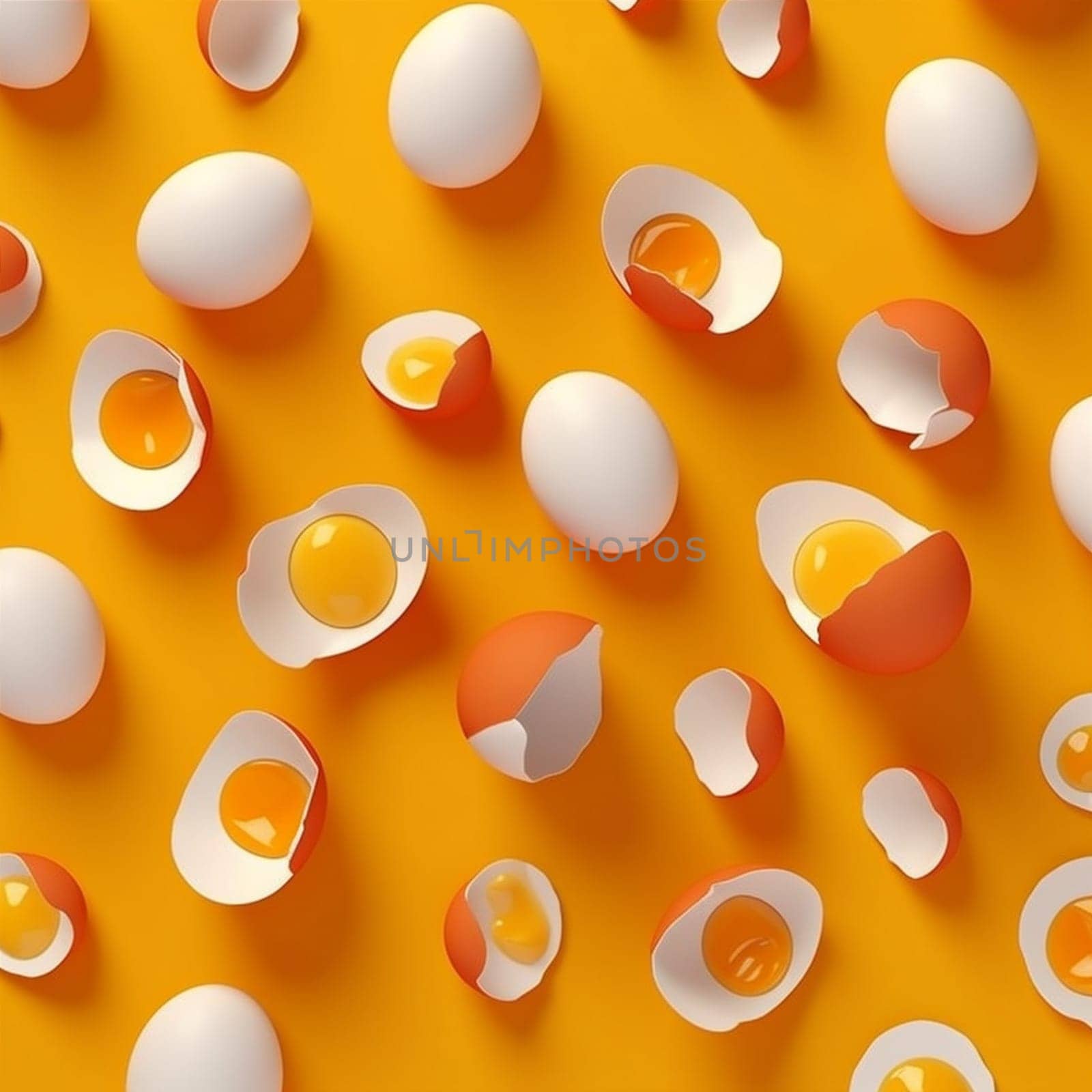 pattern white texture easter breakfast background healthy egg food yellow uncooked. Generative AI. by Vichizh