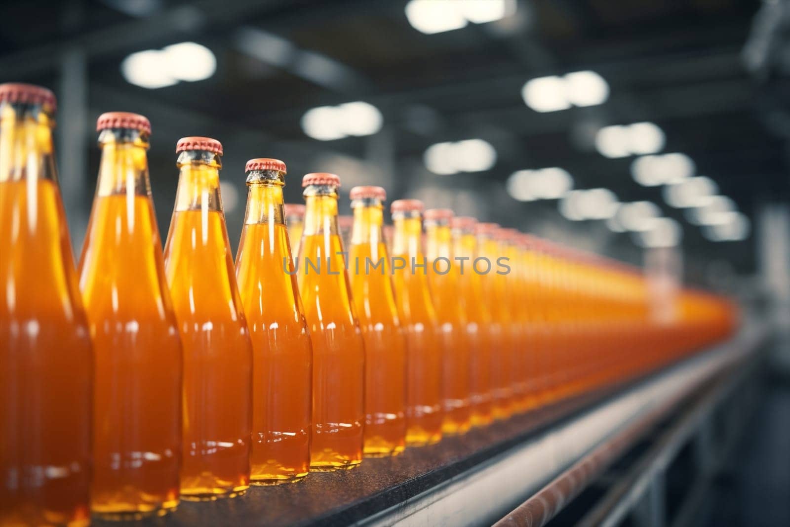 Liquid drink production fresh industrial juice natural factory orange bottles plastic market line by Vichizh