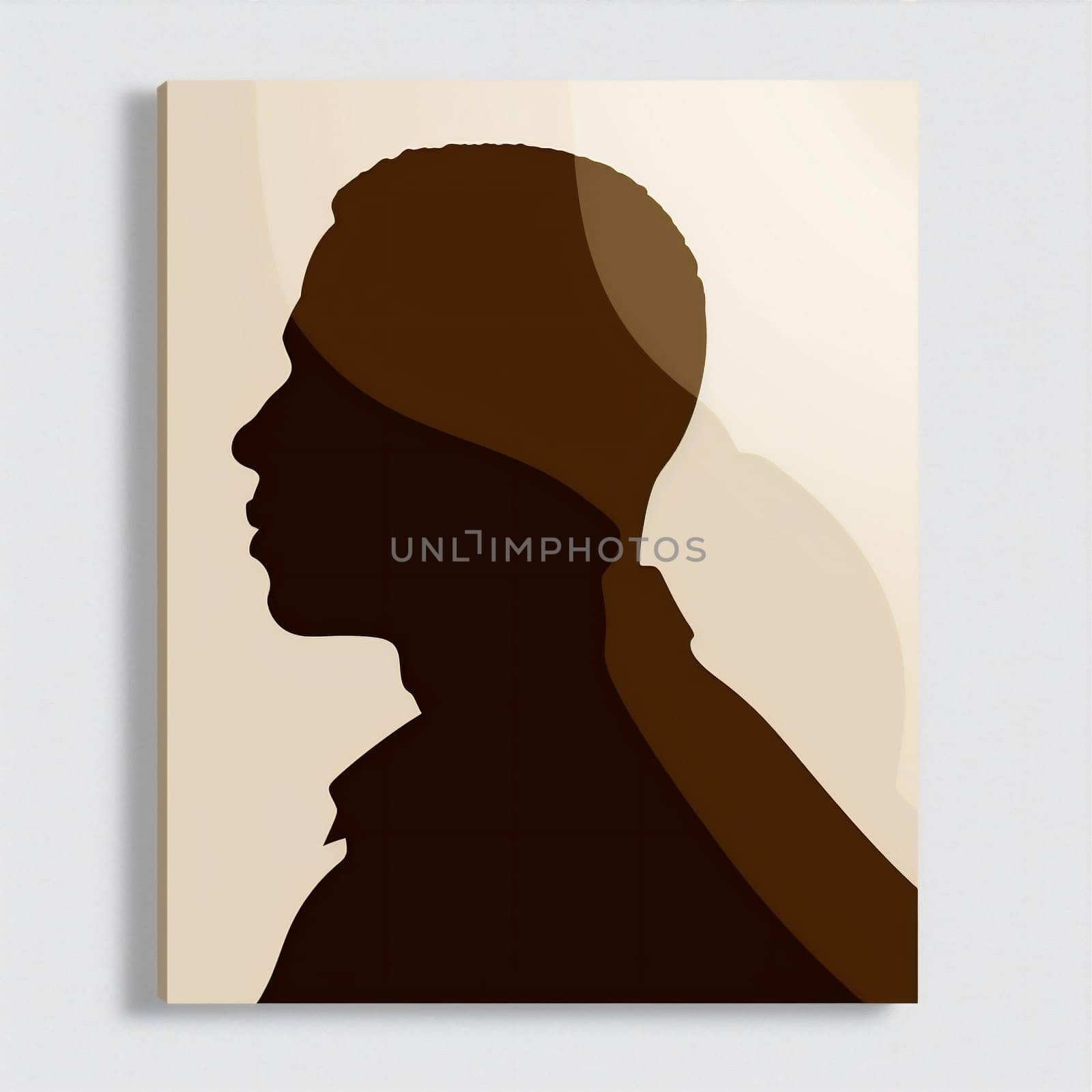 lines man avatar head poster guy african profile silhouette face black. Generative AI. by Vichizh