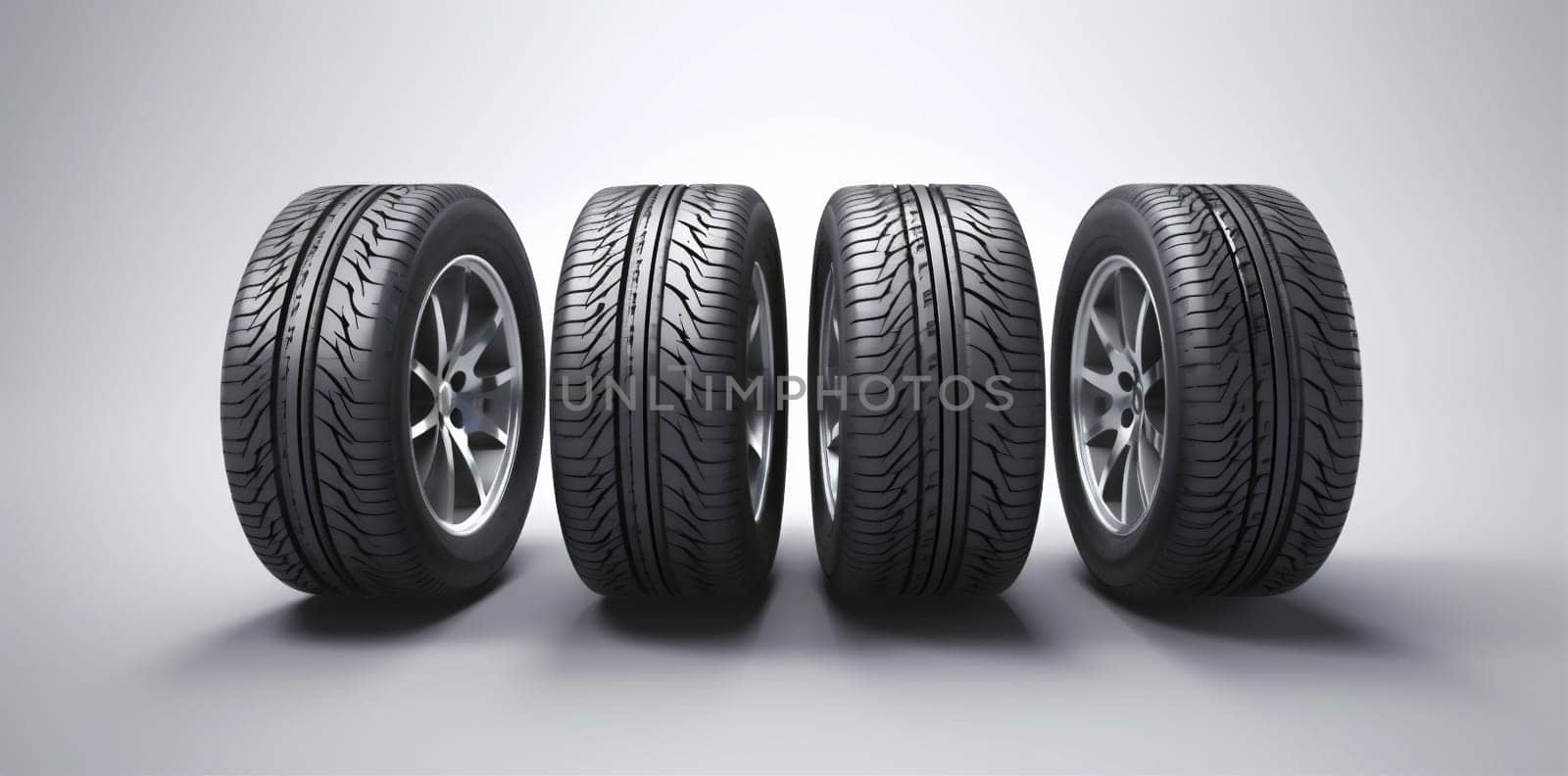 automobile tyre space auto copy background wheel object car tire isolated rubber. Generative AI. by Vichizh