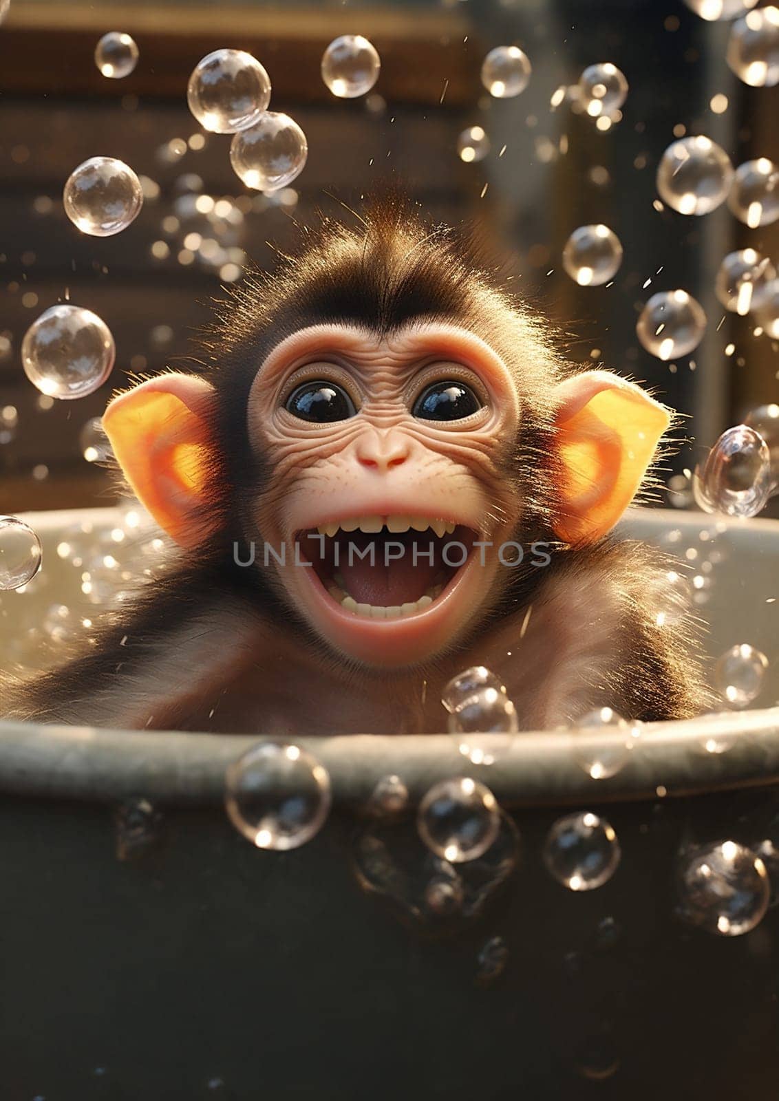 Fur baby funny ape nature portrait wildlife primate jungle young wild face animals tropical forest mammal asia macaque monkey cute tree