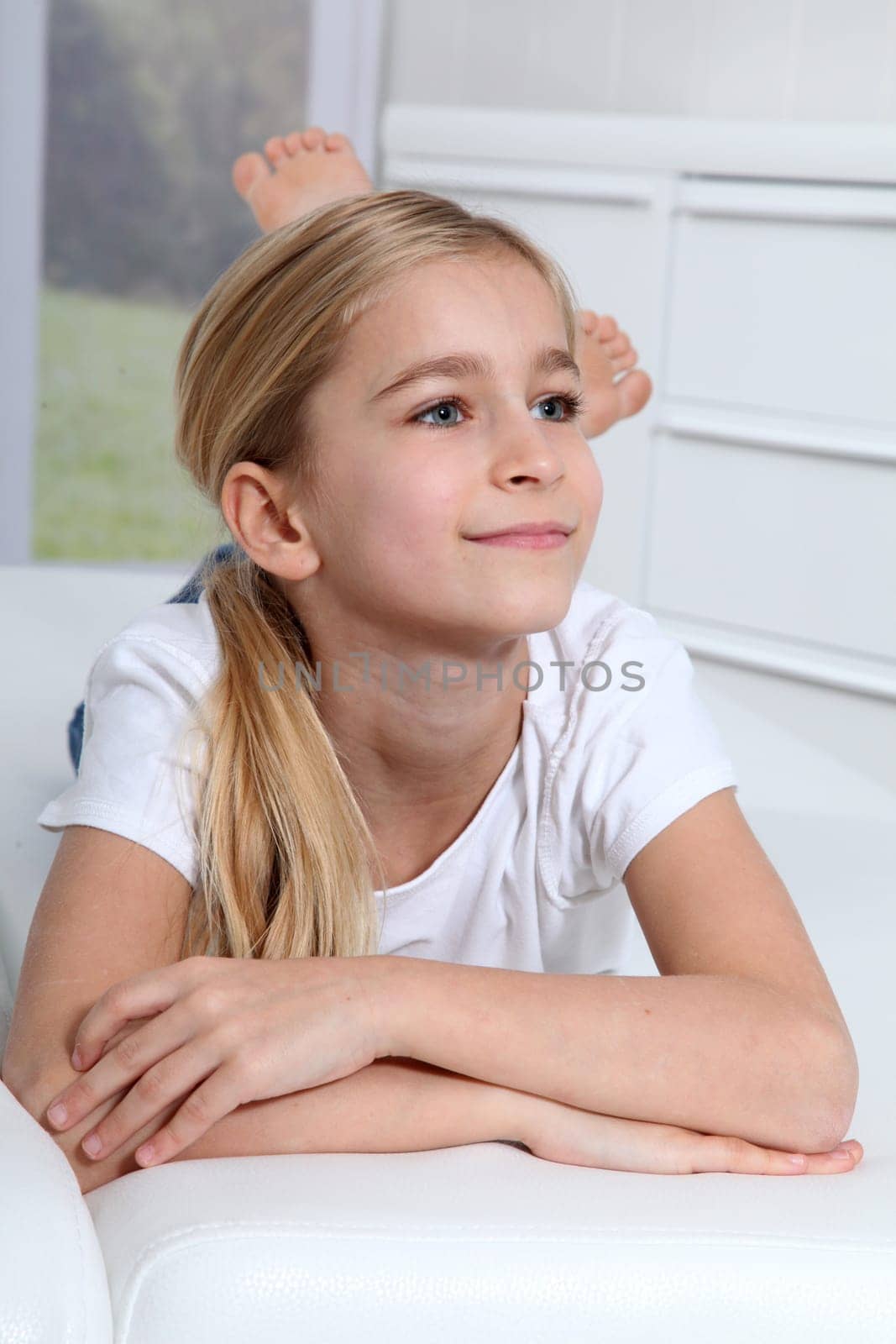 Portrait of 10-year-old blond girl
