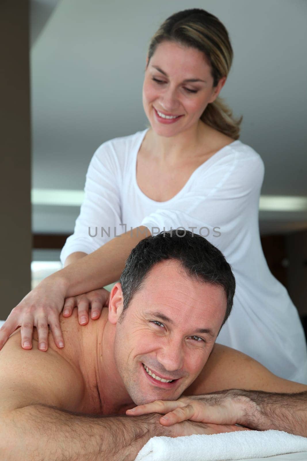 Handsome man having a massage