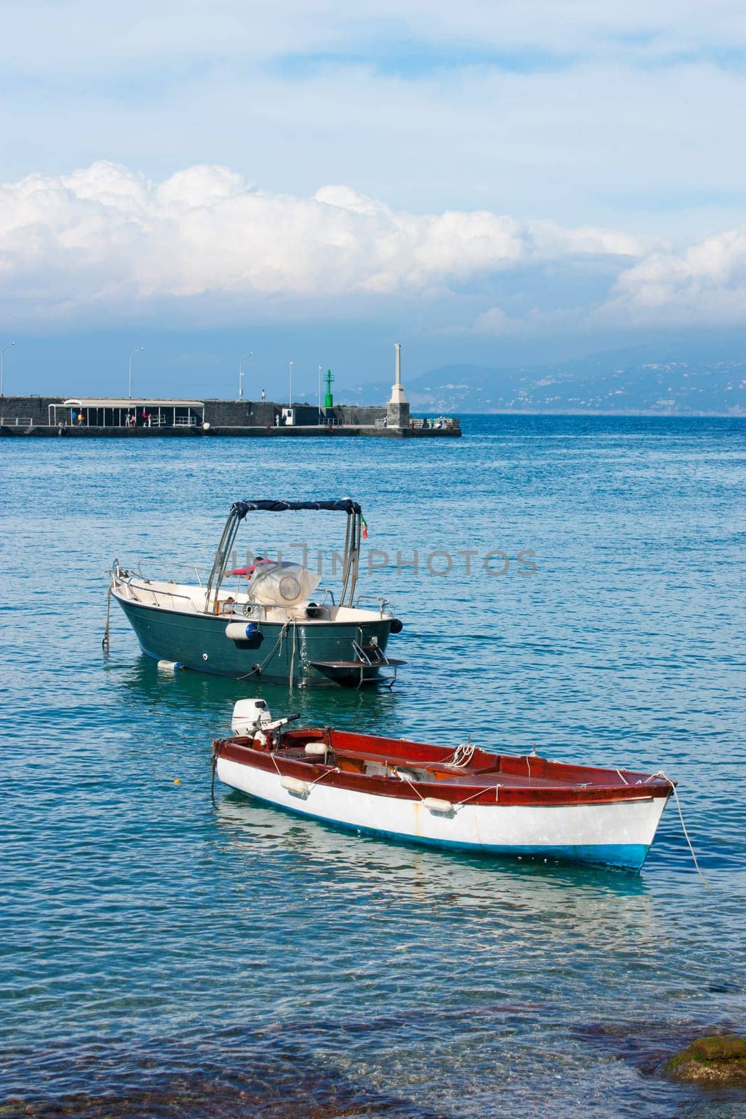 Little fishing boats in the port of Capri