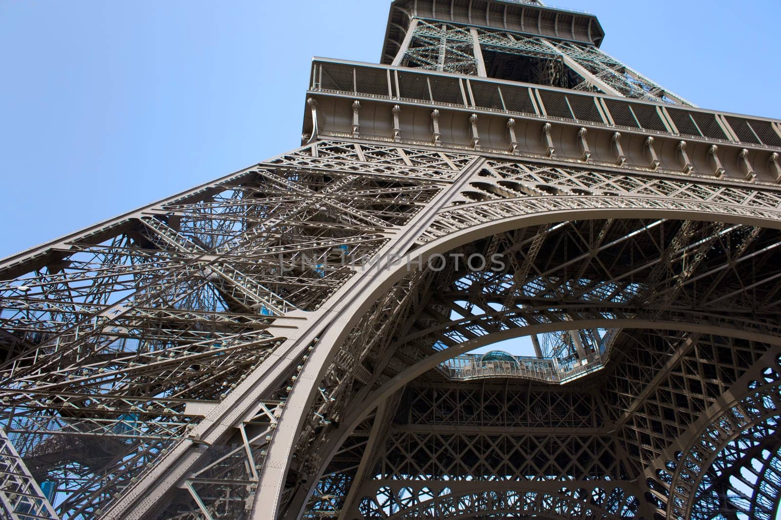 Perspective of a part of the Eiffel tower