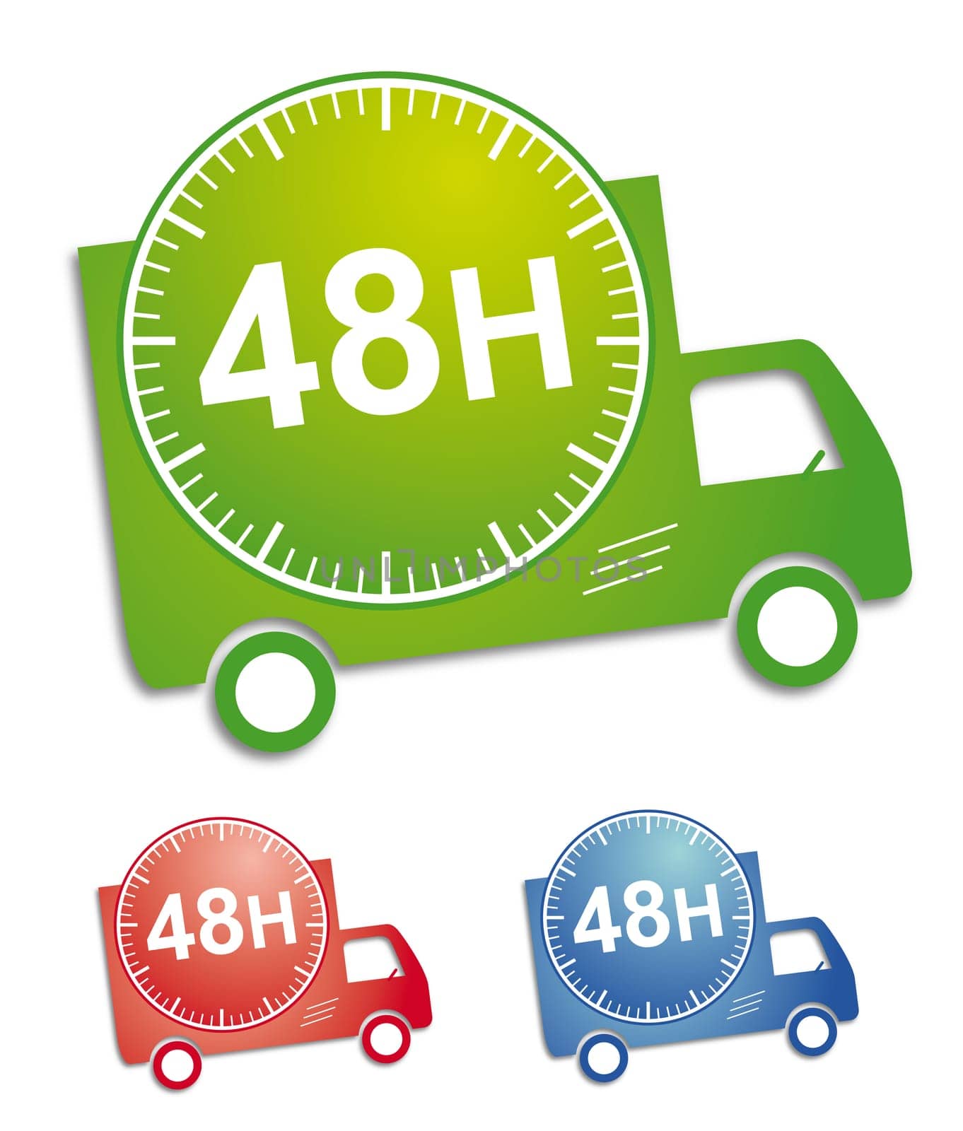 Sticker or button for delivery service  with 3 colors for illustration