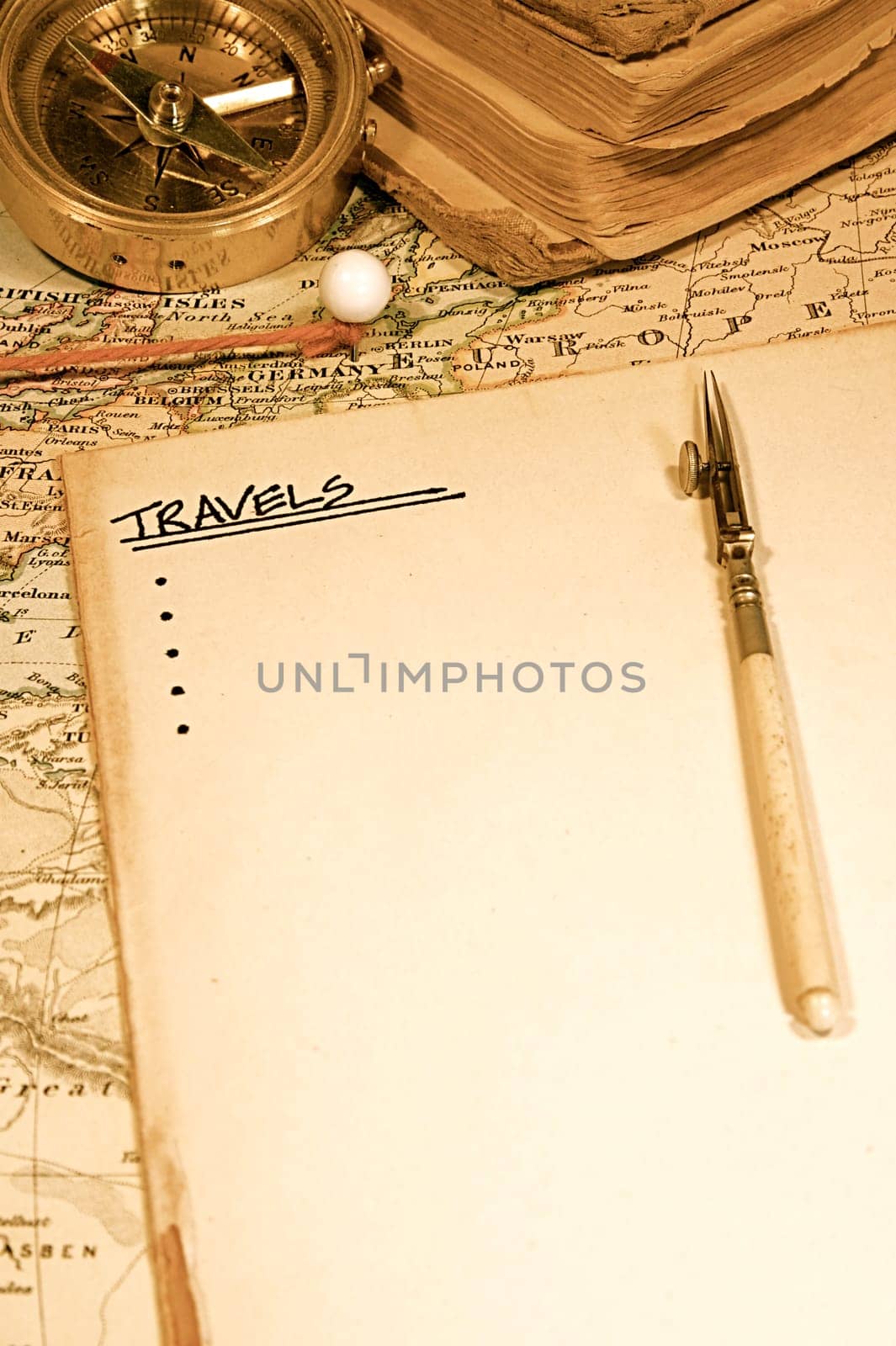 Vintage (1907 copyright EXPIRED) map of a world traveler