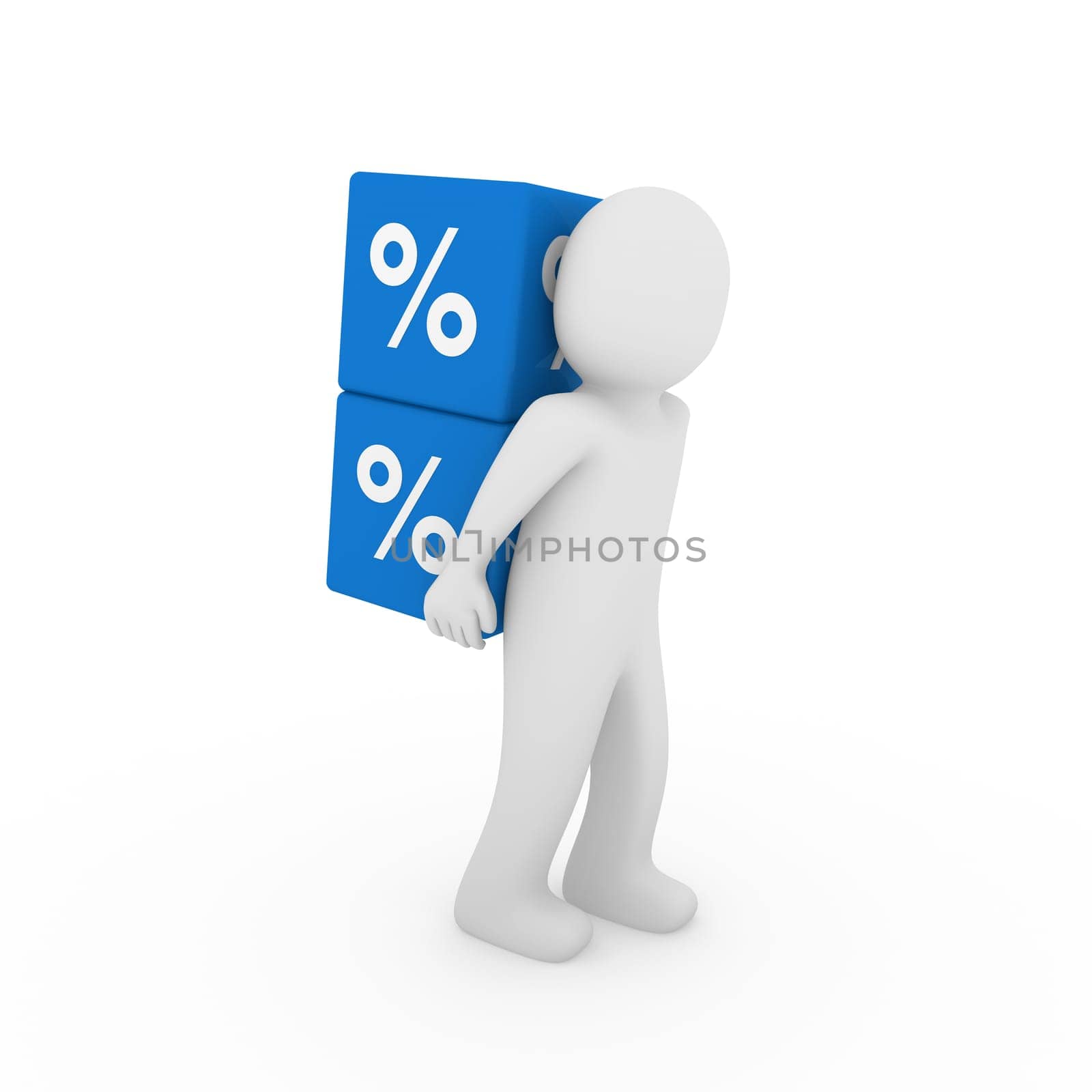 3d human blue sale cube success percent business