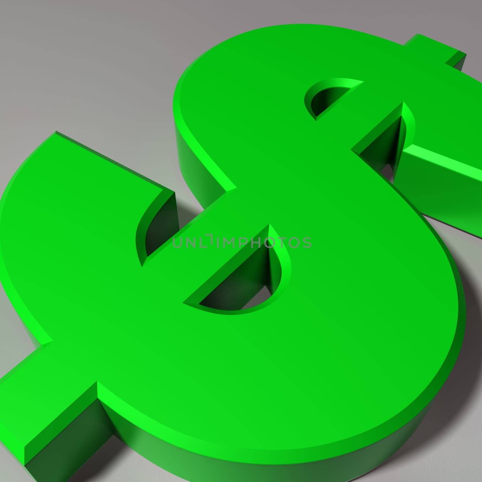 Close up view of a Dollar currency symbol