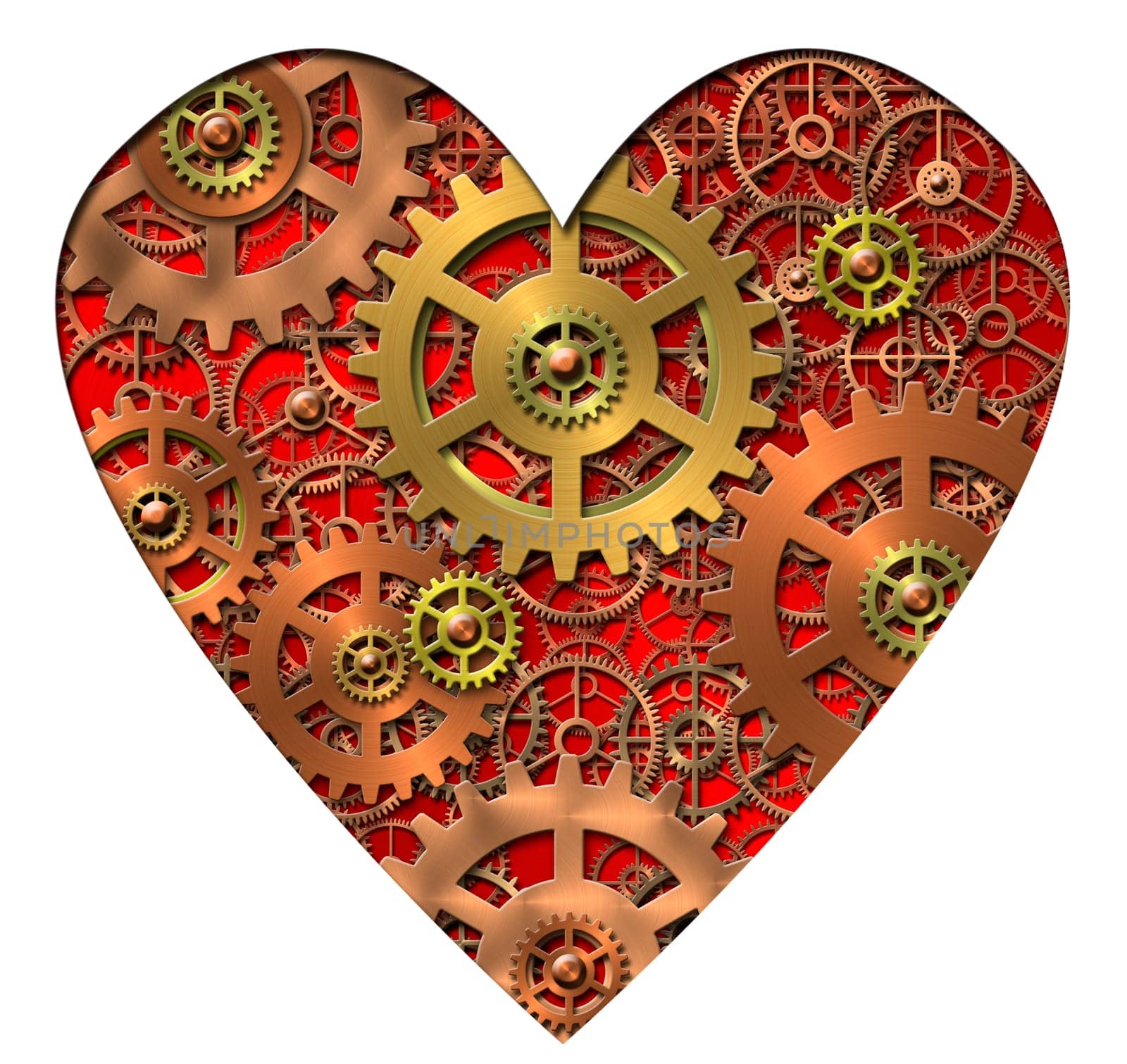 Abstract image of the mechanical heart - gears