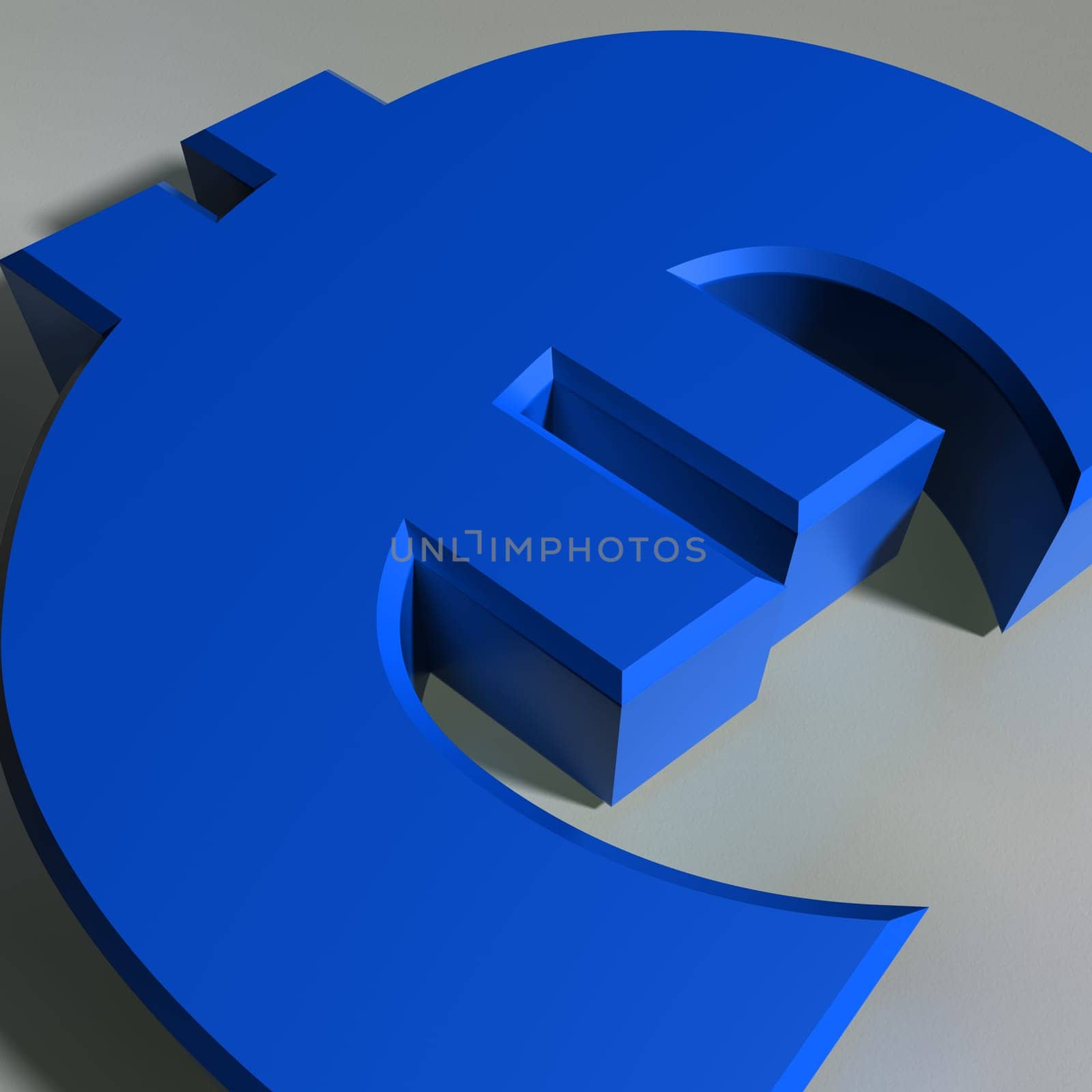 Close up view of a Euro currency symbol