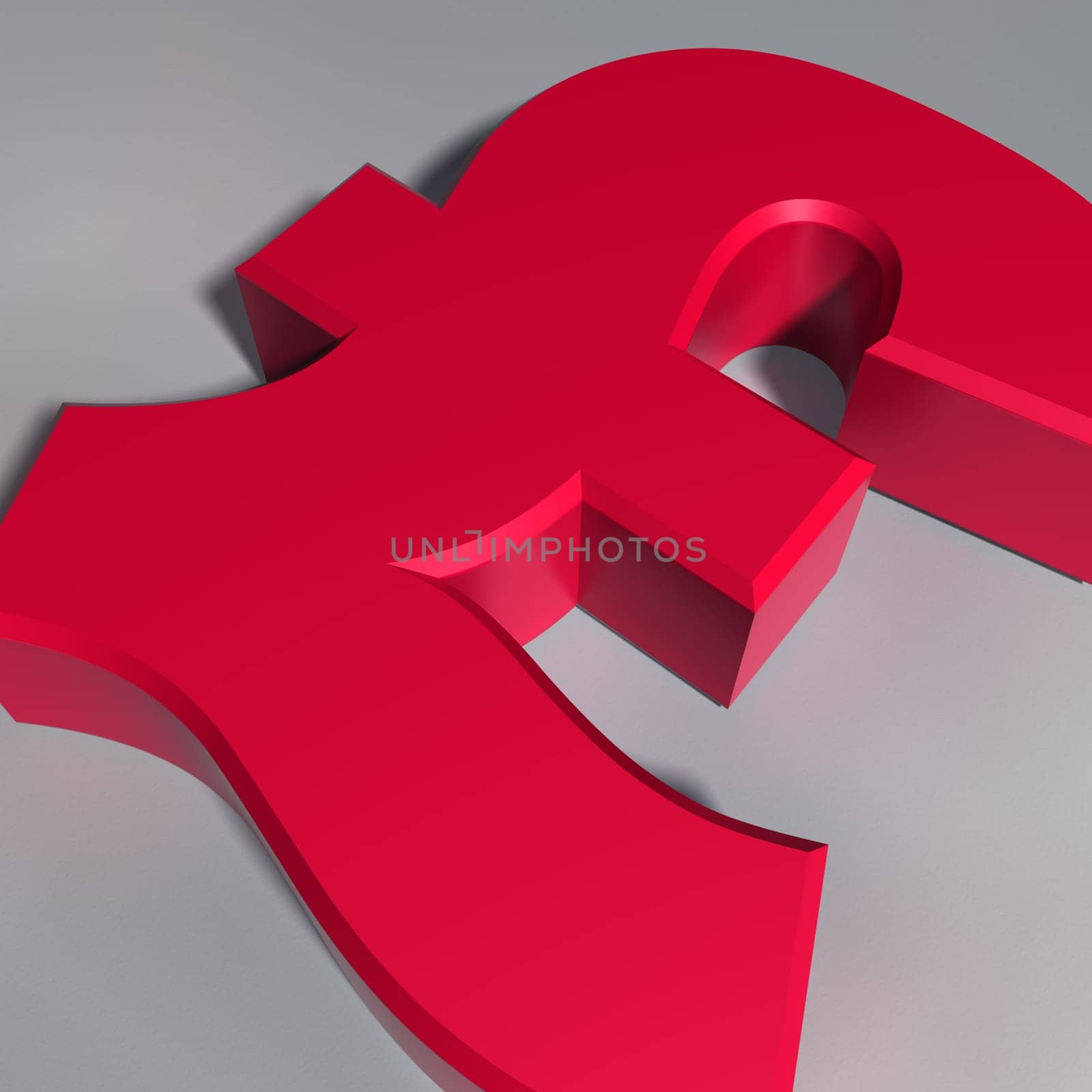 Close up view of a British pound currency symbol