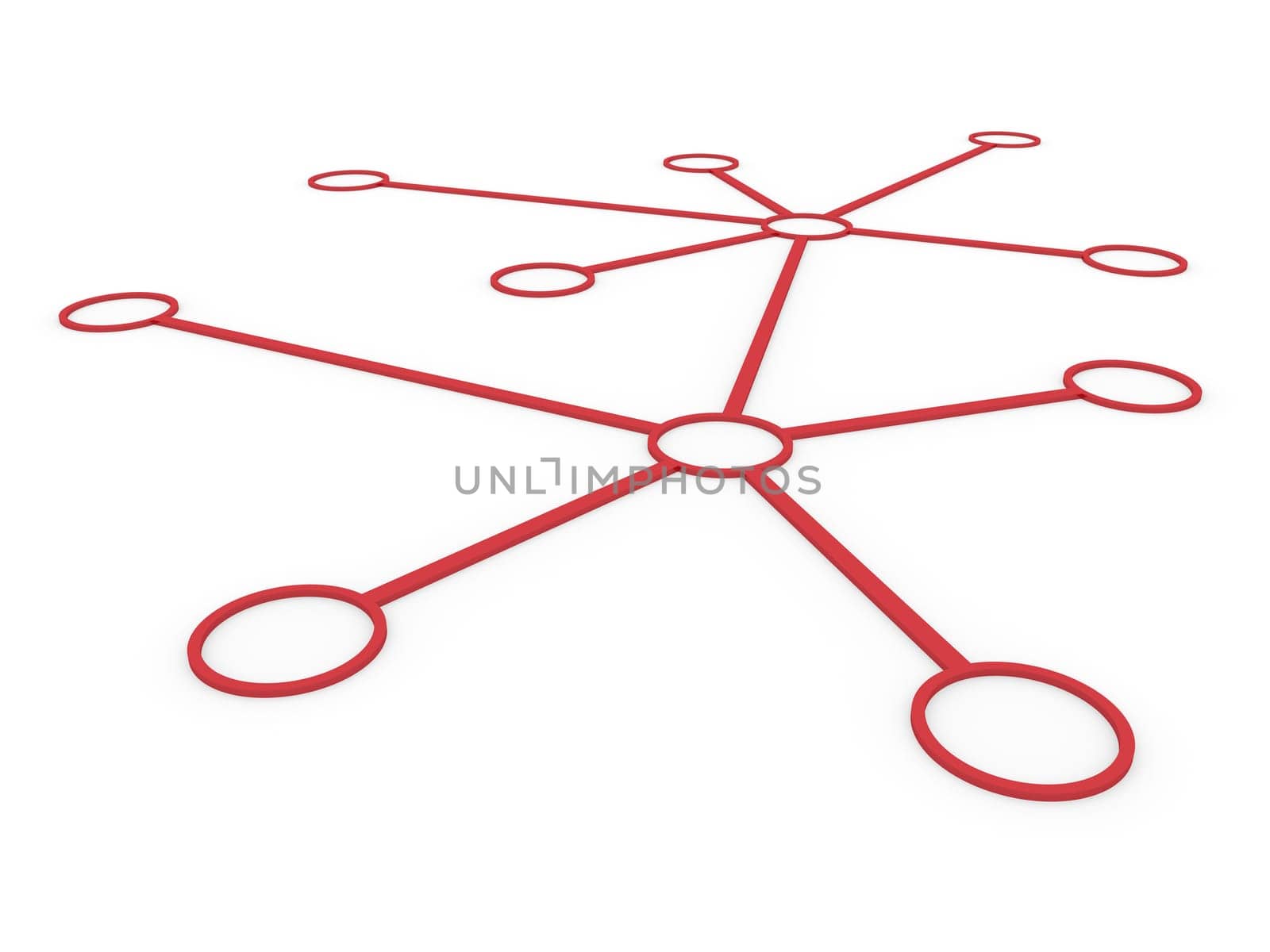 3d network connection circle red social global internet