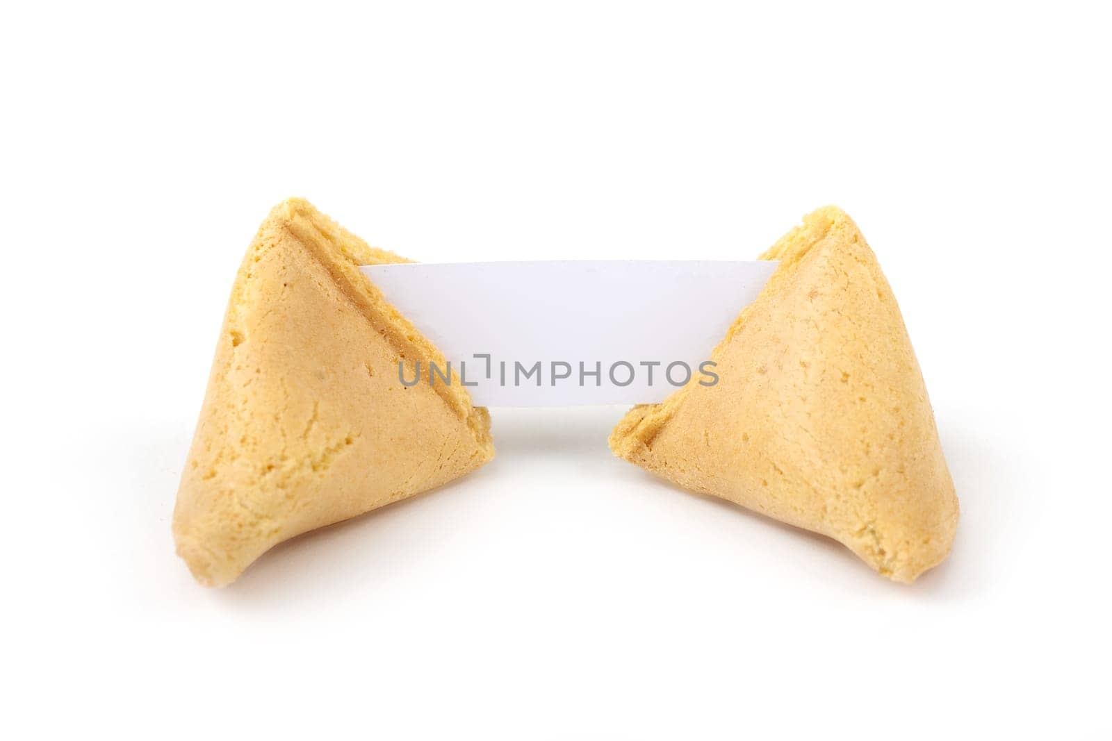 Fortune cookie with blank note,Chinese oracle baked in a cookie