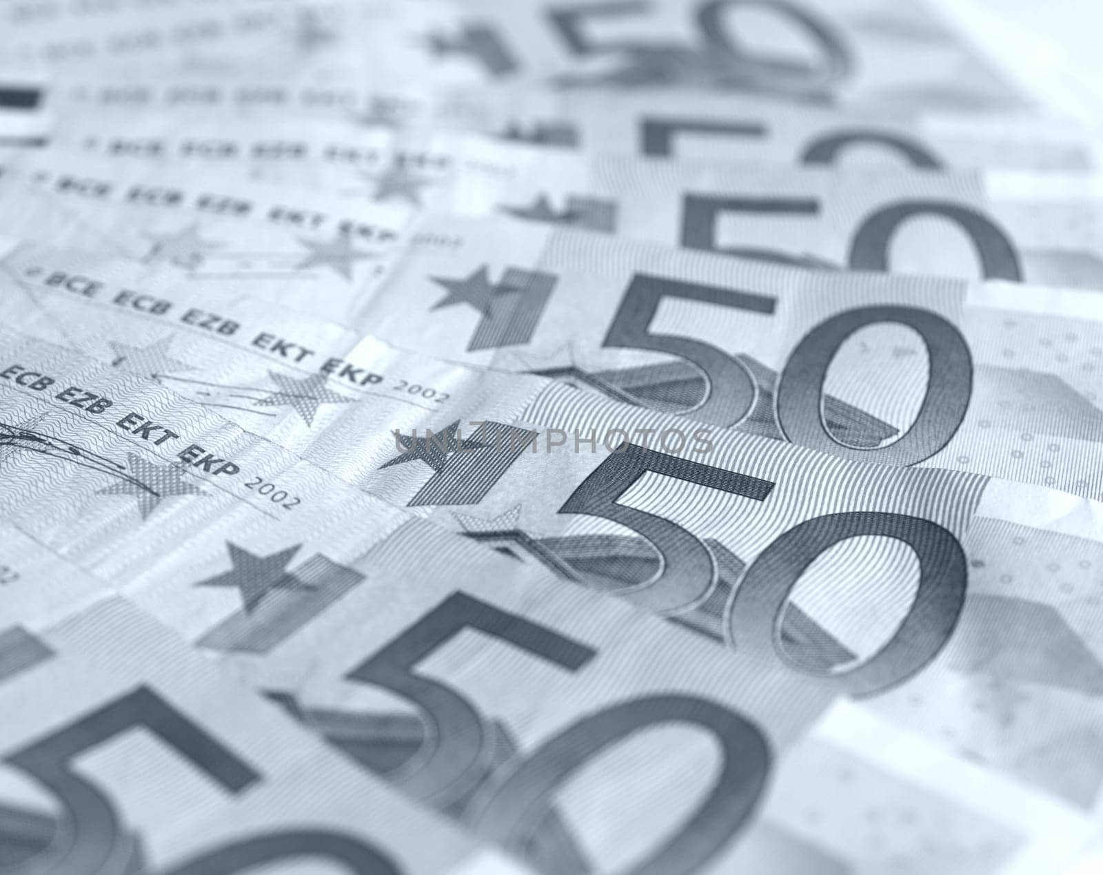 Range of 50 Euro banknotes useful as a background