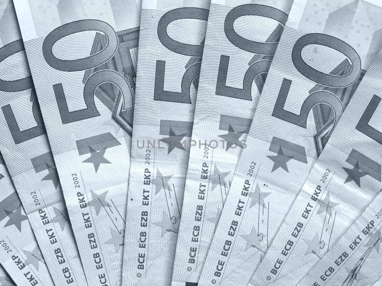Range of 50 Euro banknotes useful as a background