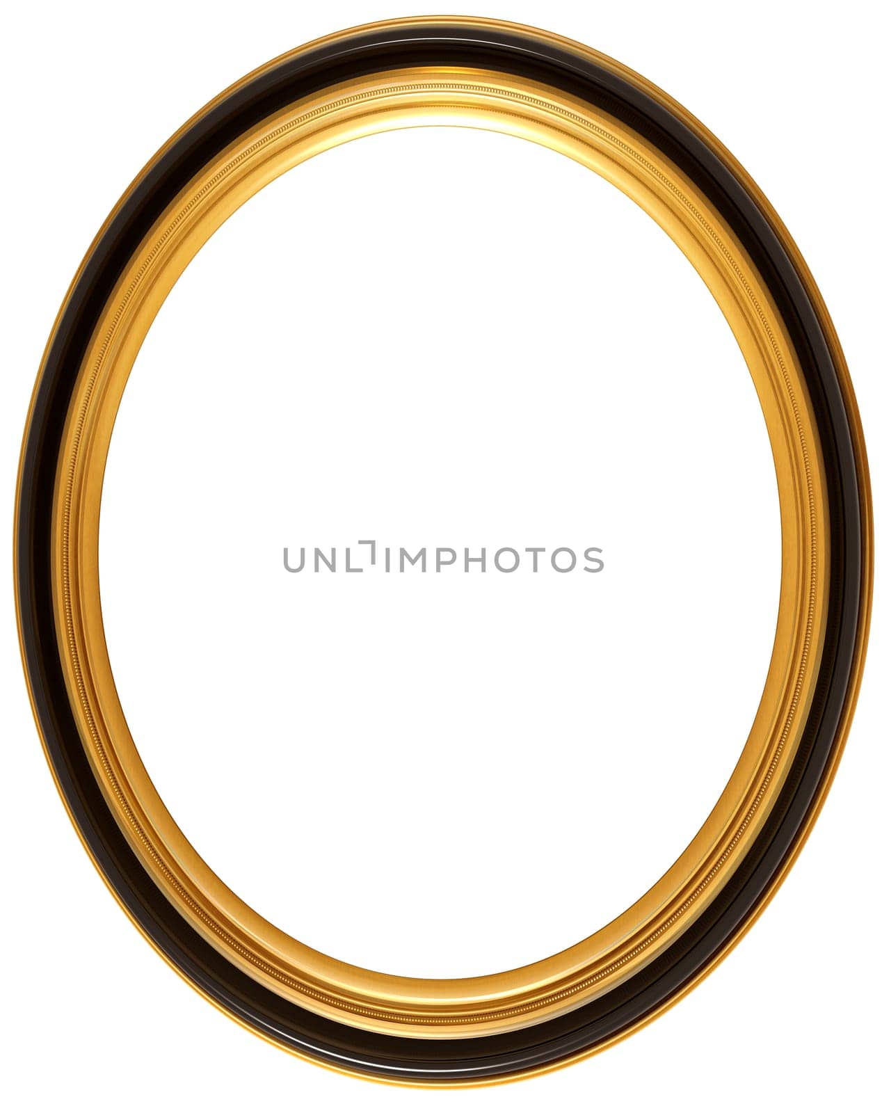 Isolated illustration of an oval Georgian picture frame