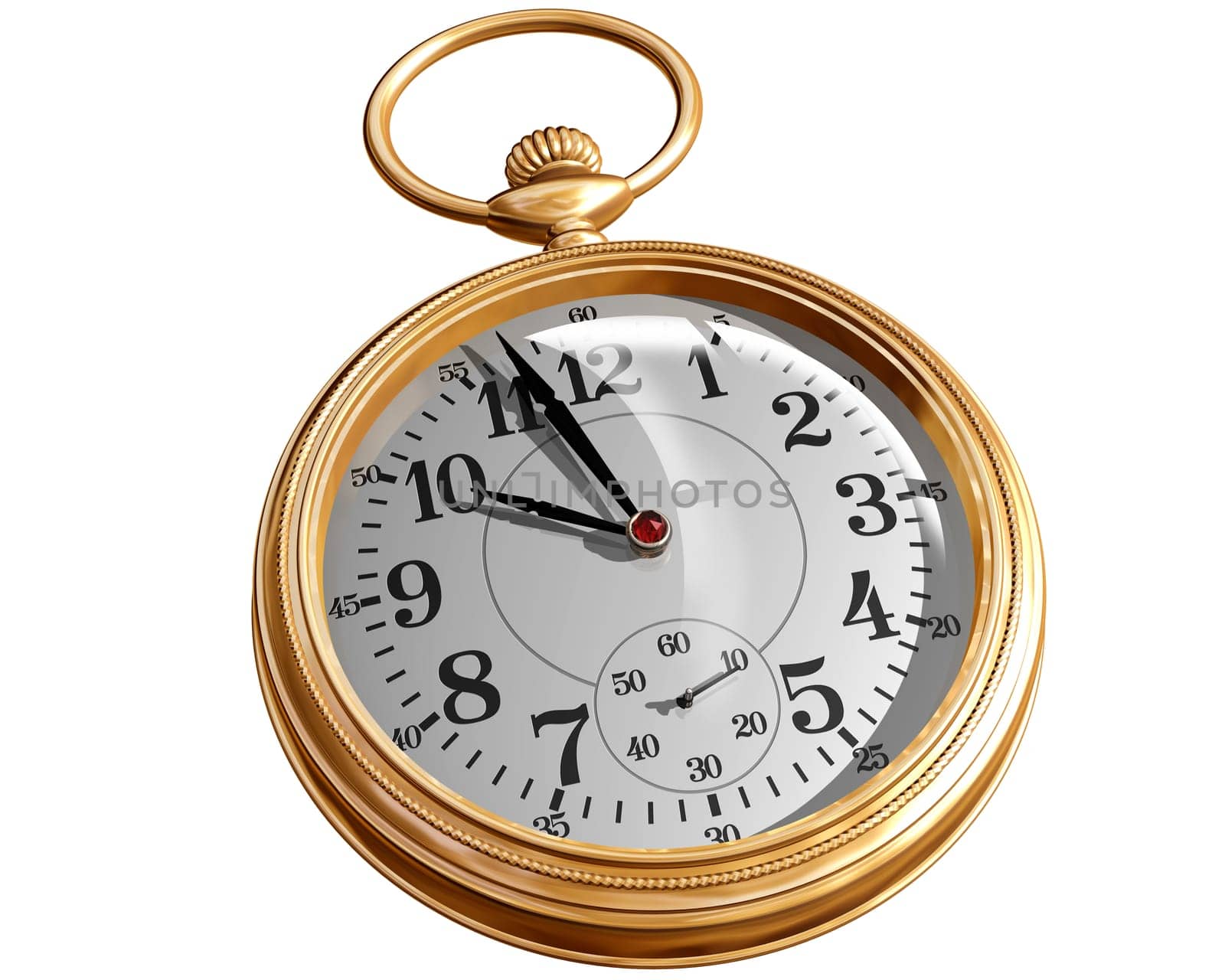 Isolated illustration of a gold pocket watch