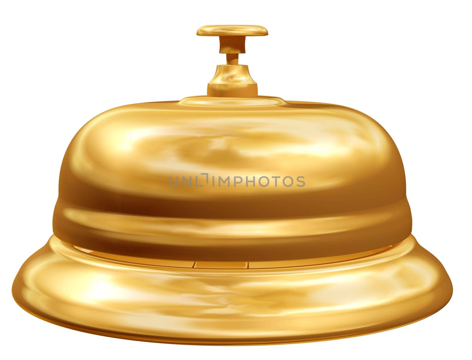 Isolated illustration of a golden reception bell