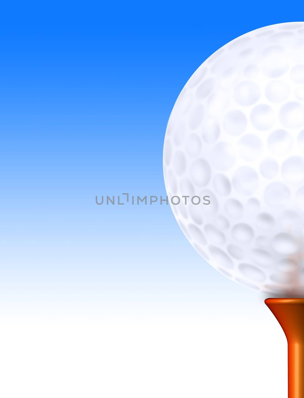 Illustration of a golf ball perched on a tee ready for play