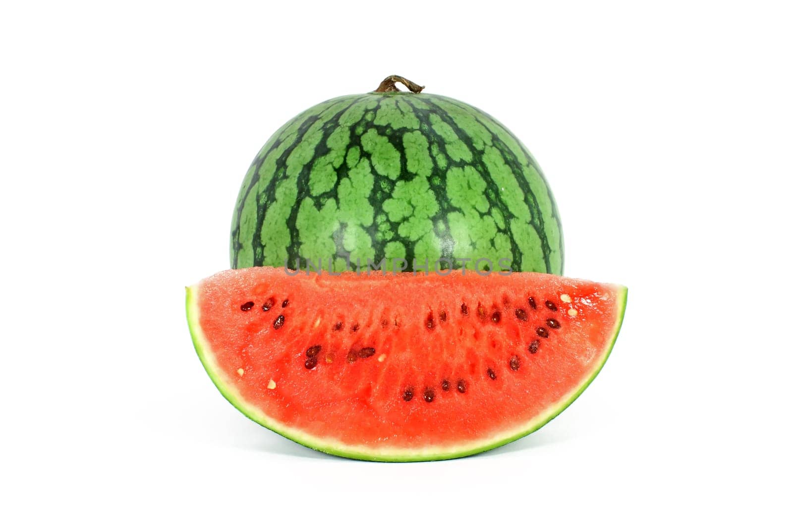 Fresh ripe juicy watermelon, isolated on white