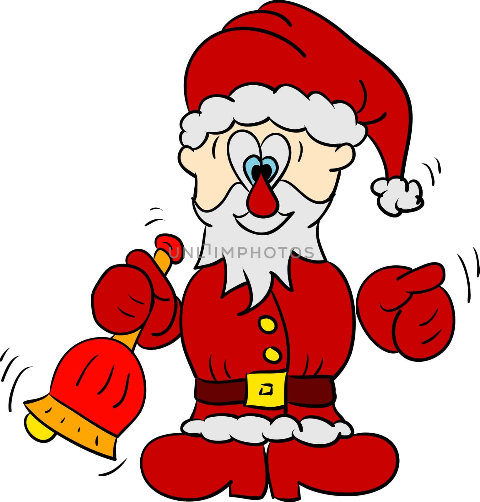 vector - Santa with bell isolated on background