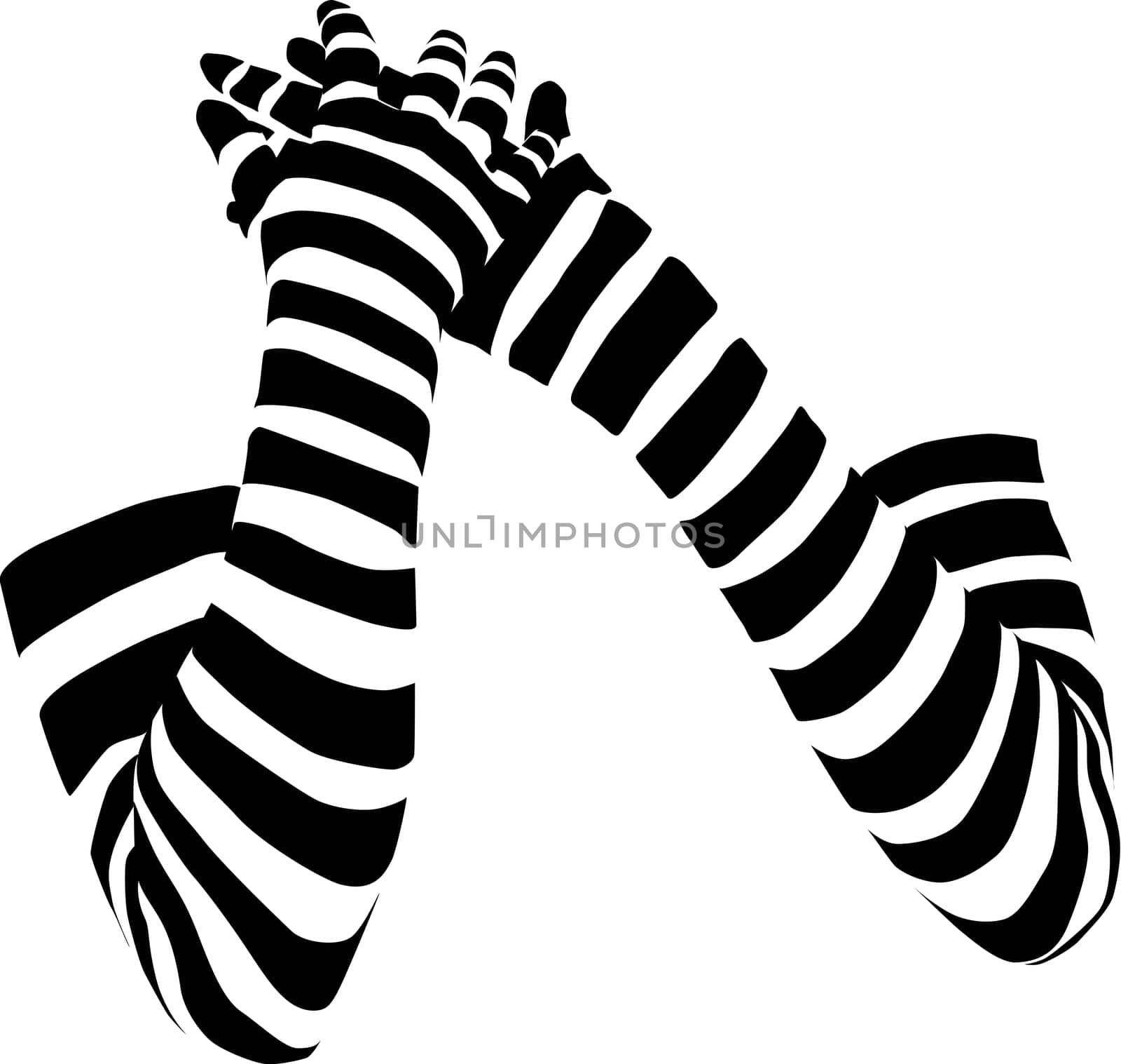 vector - the arms in stripped gloves