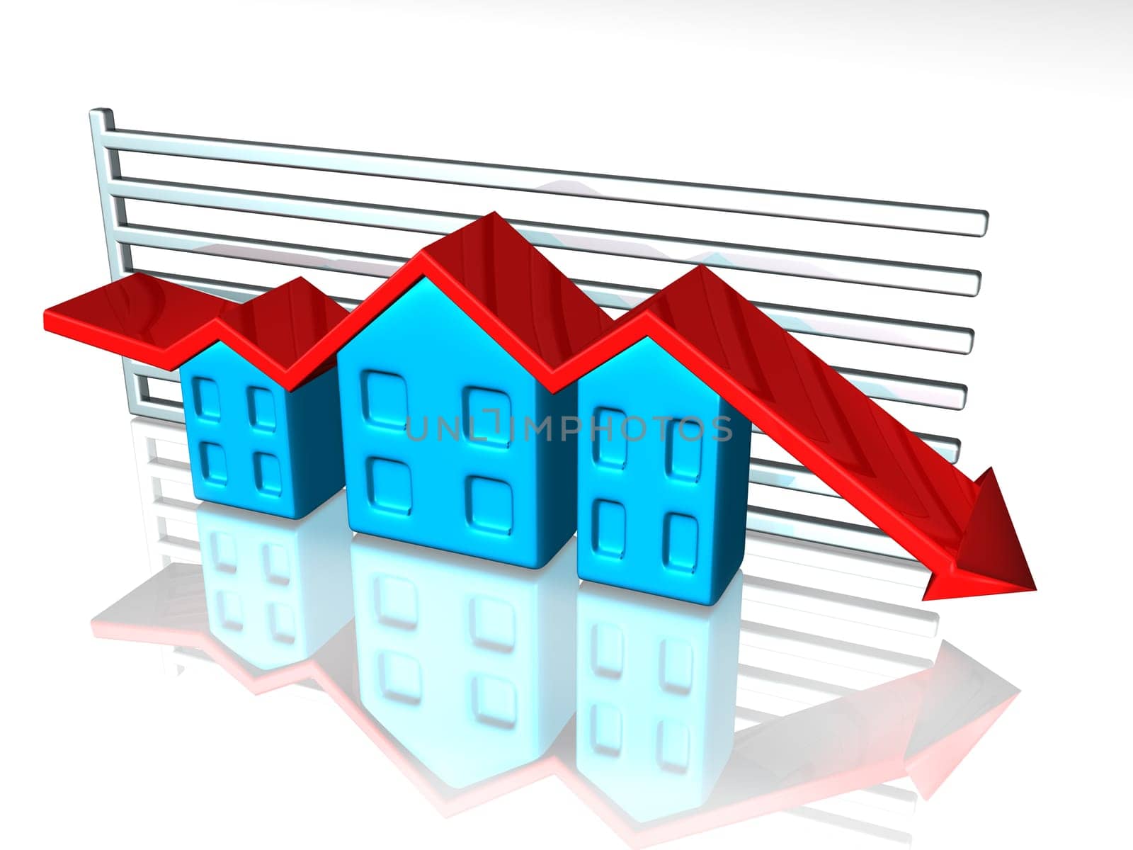 Illustration of a graph depicting house prices
