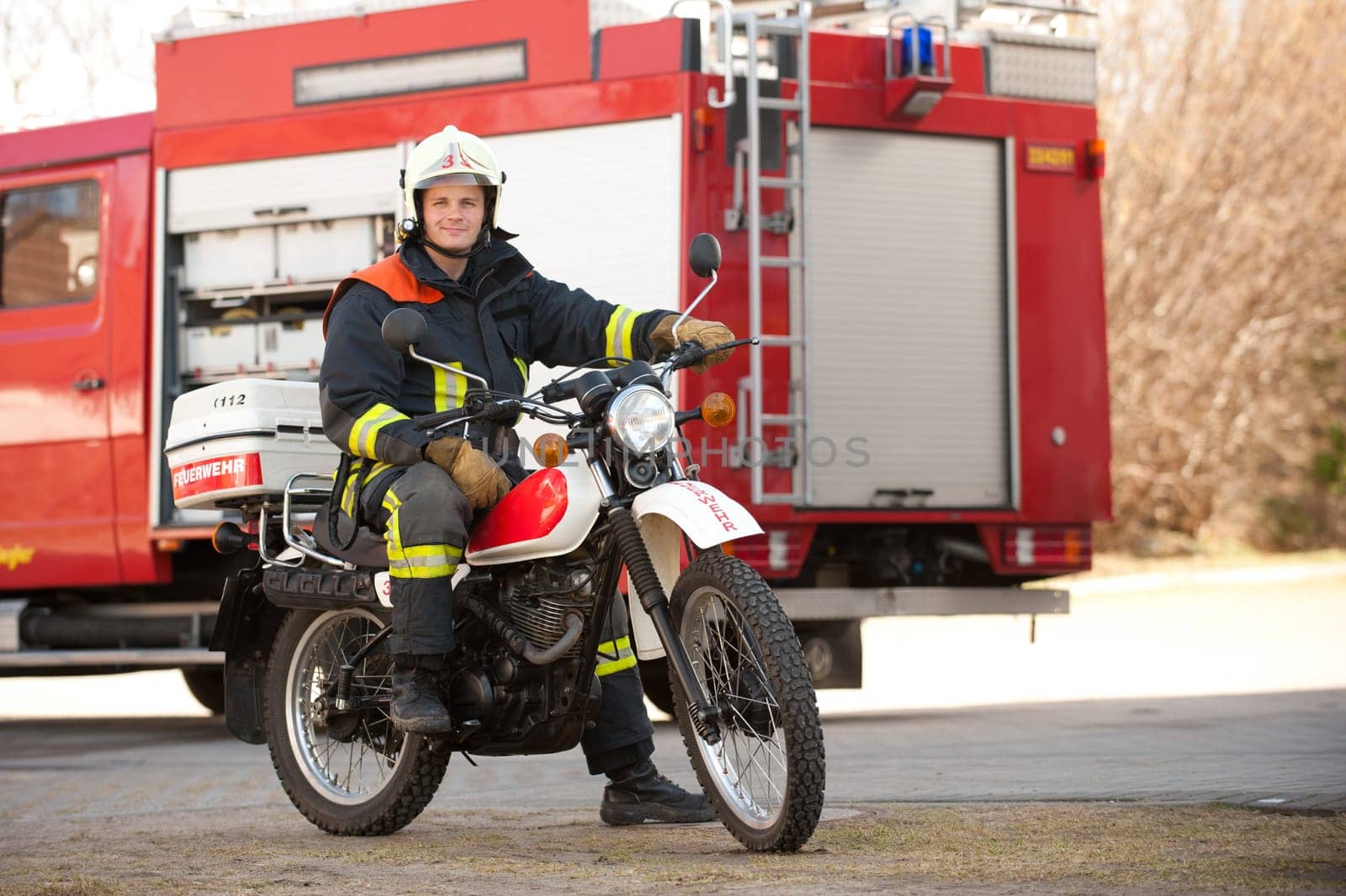 Portrait of a young firefighter
