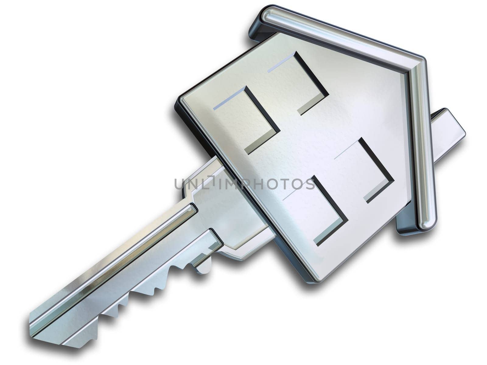 Illustration of a key in the shape of a house