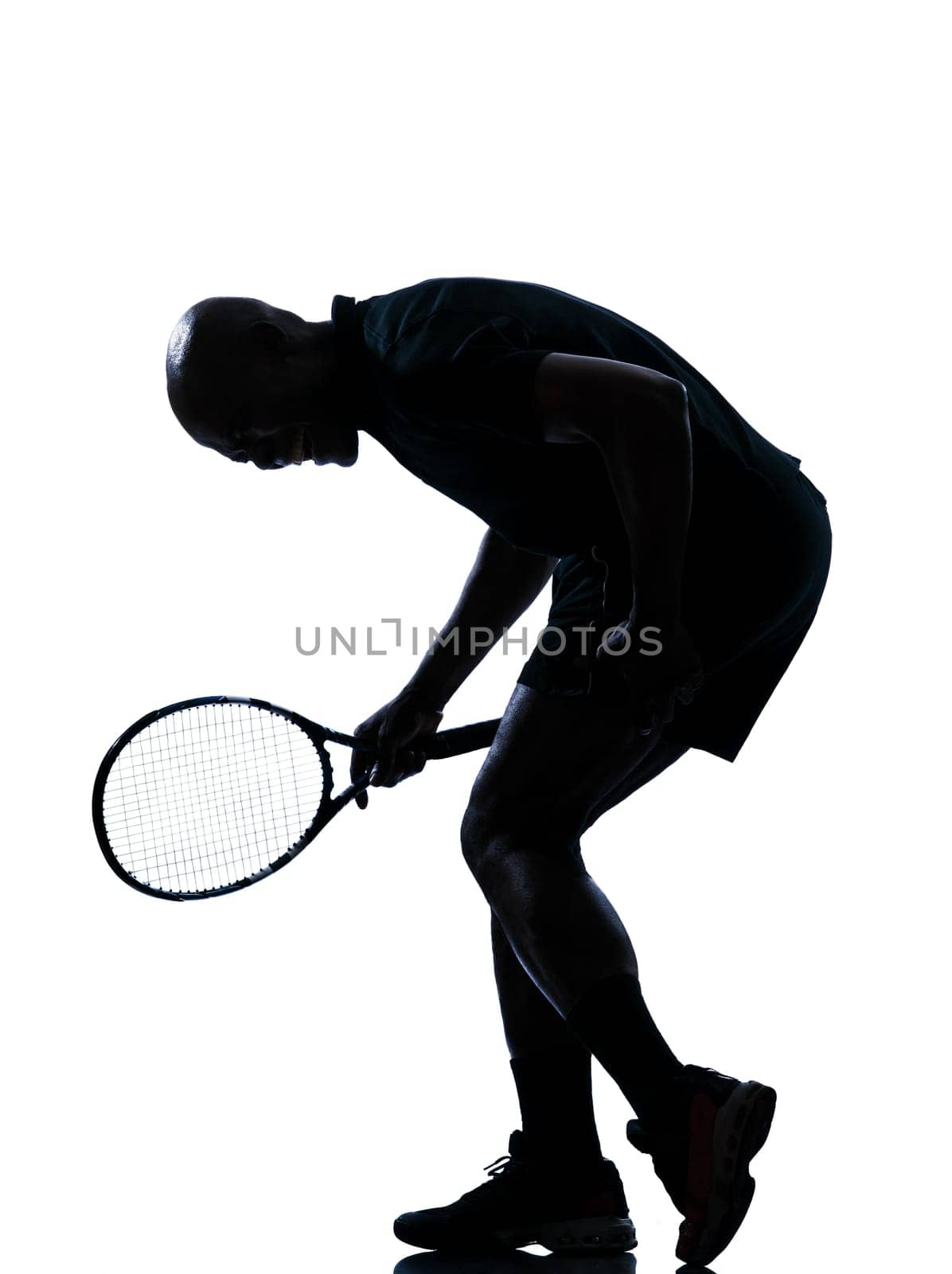 man african afro american playing tennis player on studio isolated on white background