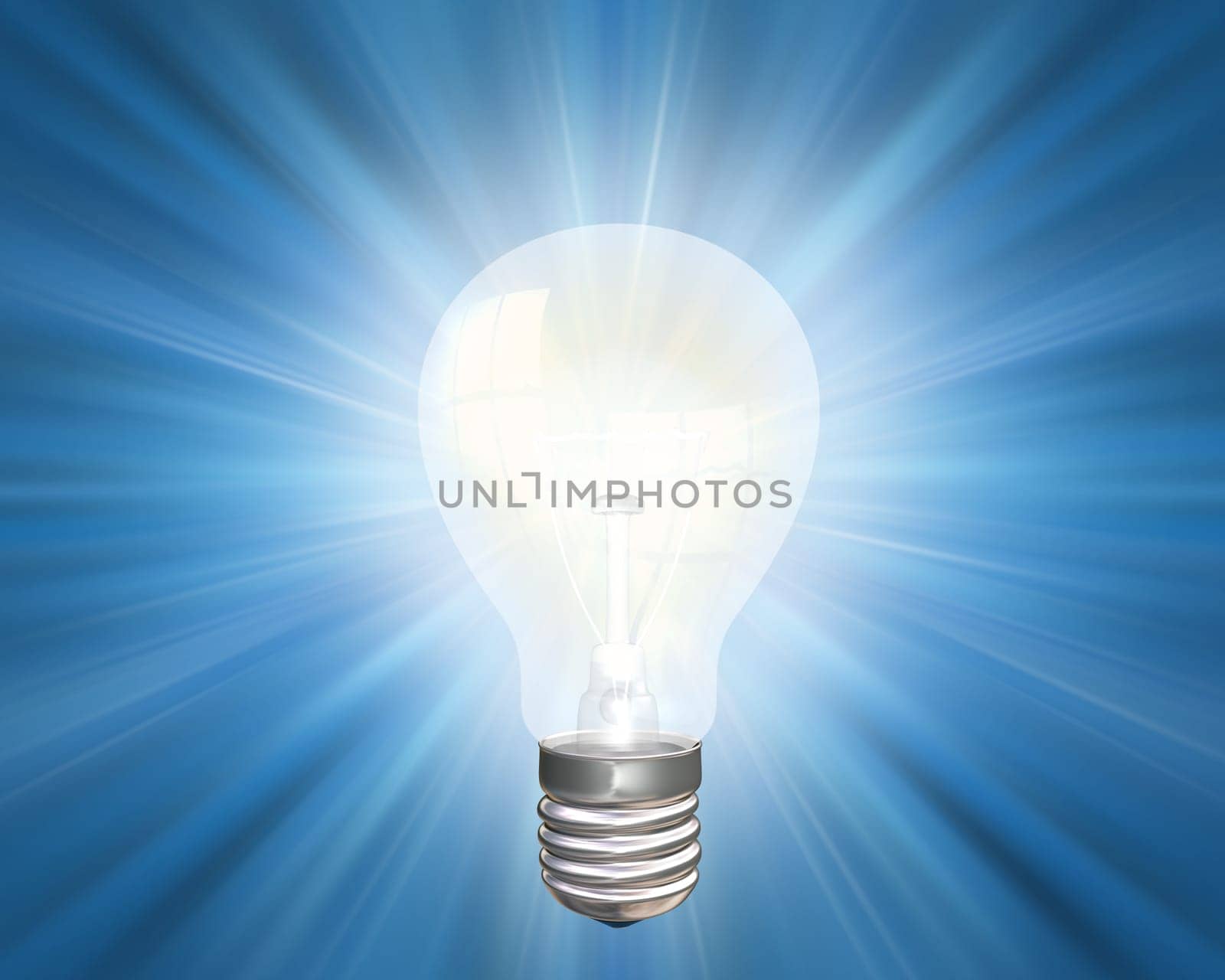 Illustration of an illuminated light bulb